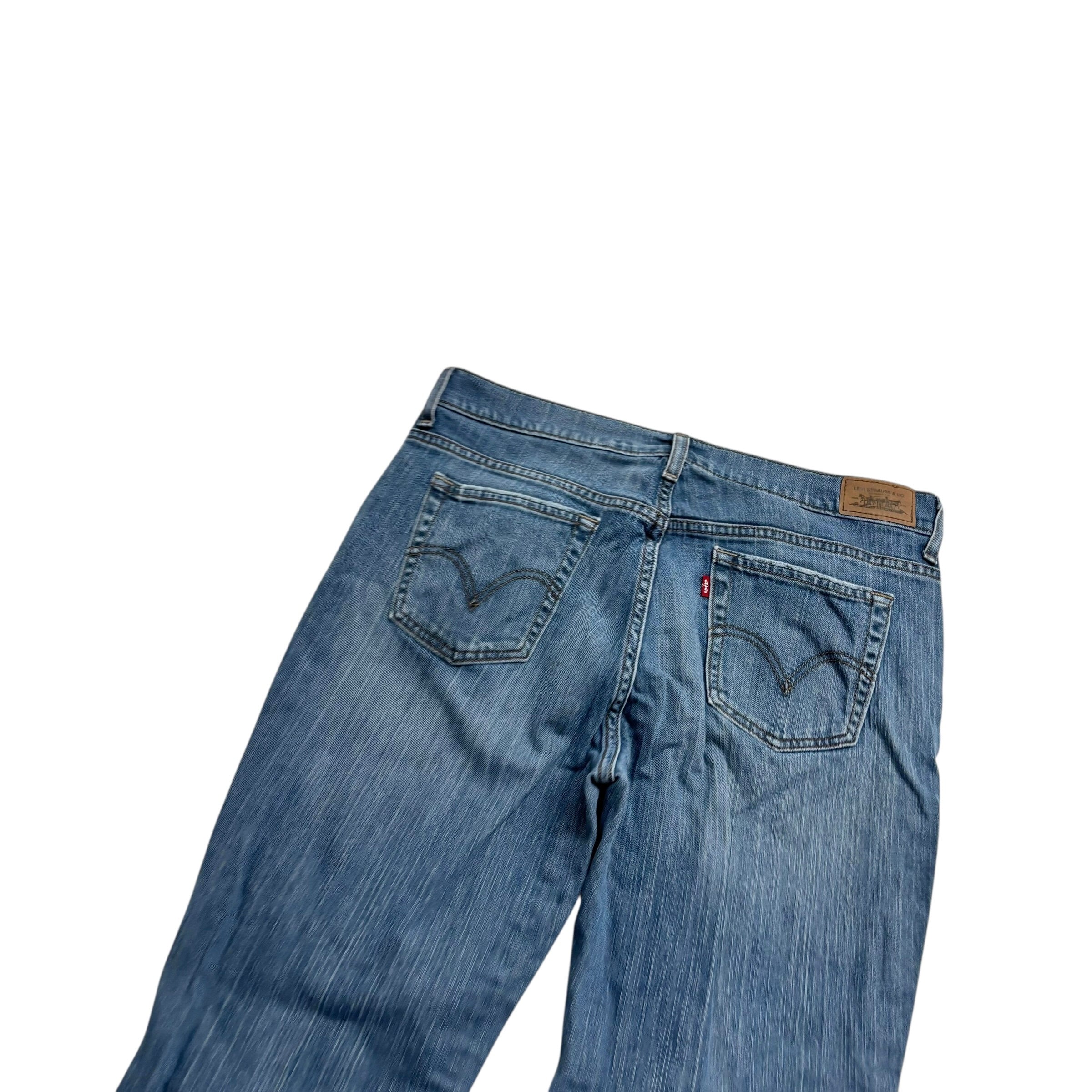 Levis 515 Jeans W32 L32 Womens Mid Blue Bootcut Fit Stretch Vintage Denim (E)