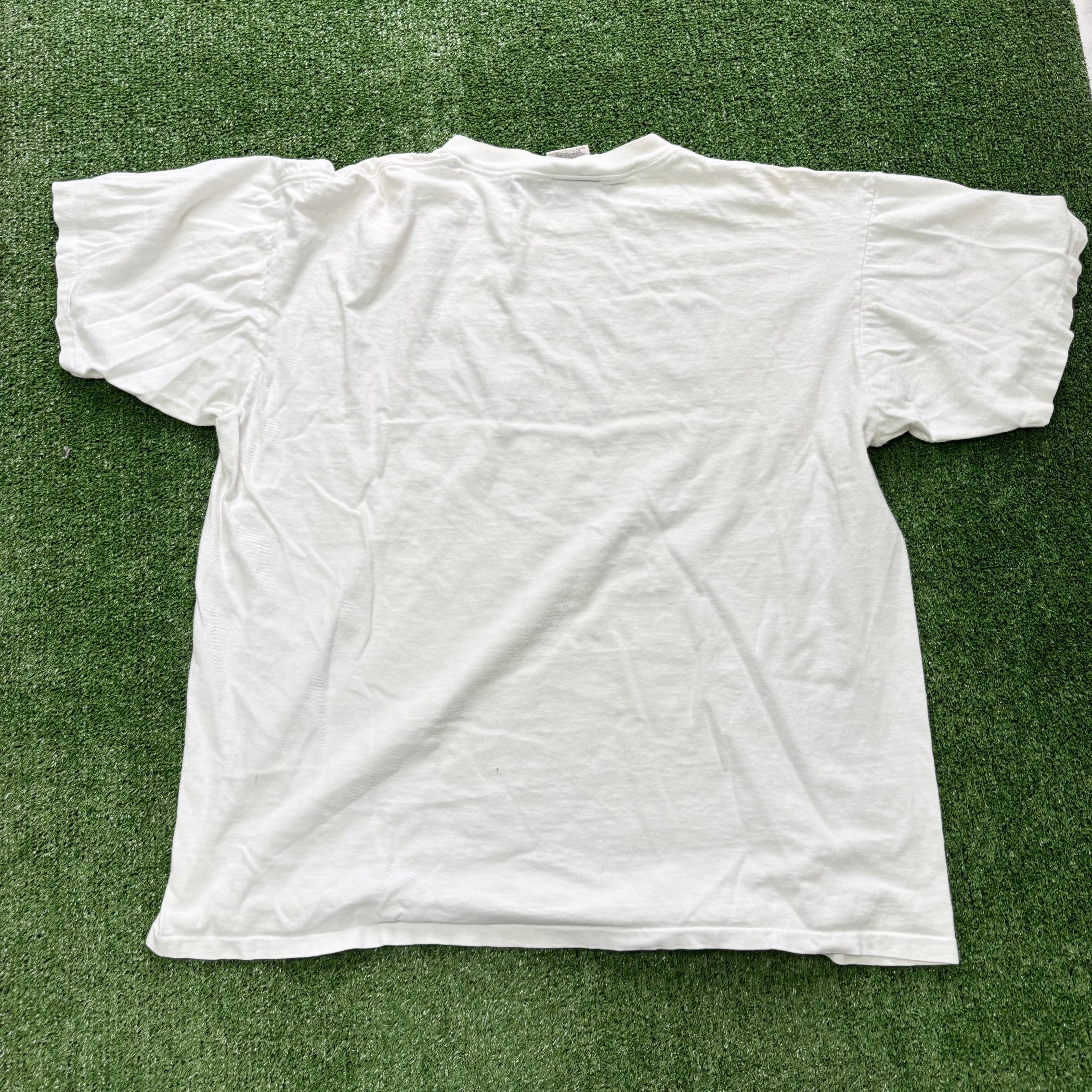 Vintage T Shirt Mens XL White Single Stitch Graphic Print 90s Tourist (F)