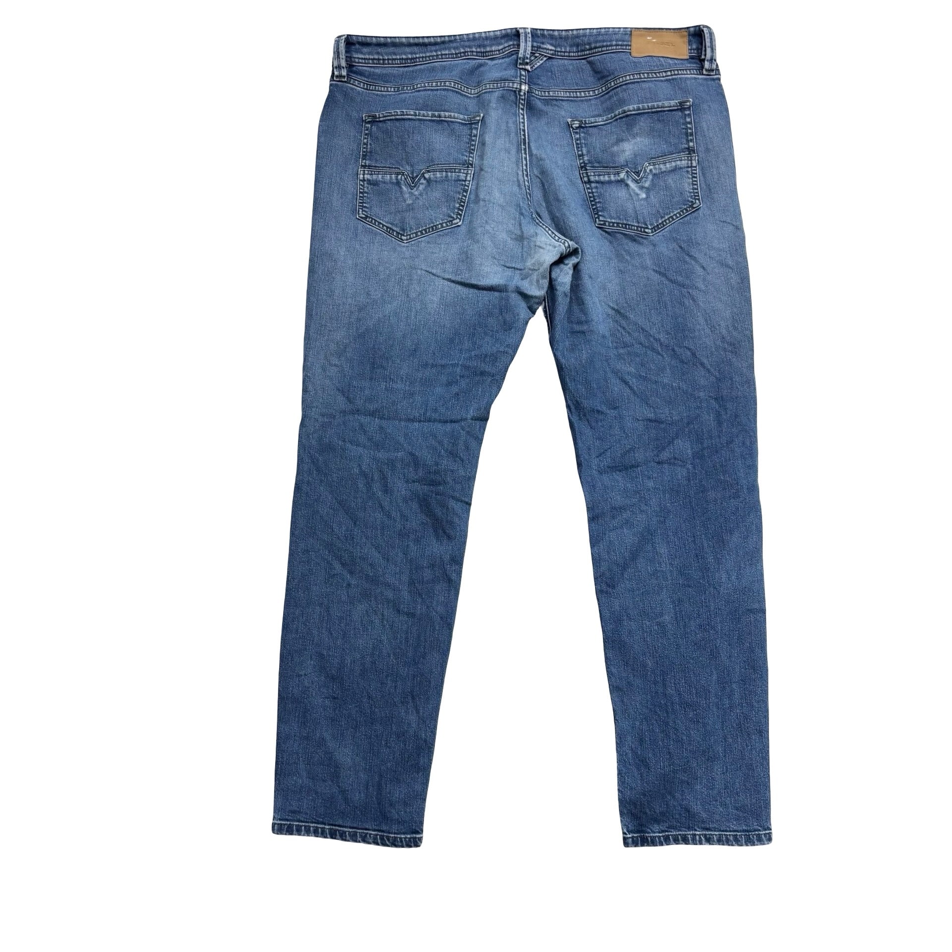 Diesel Larkee Beex Jeans W40 L32 Mens Navy Blue Regular Tapered Fit Stretch (E)