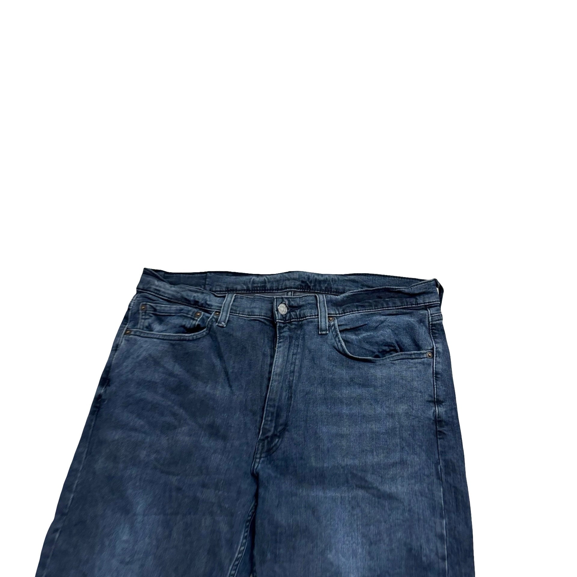 Levis 514 Jeans W36 L36 Mens Navy Blue Regular Straight Fit Stretch Denim (E)