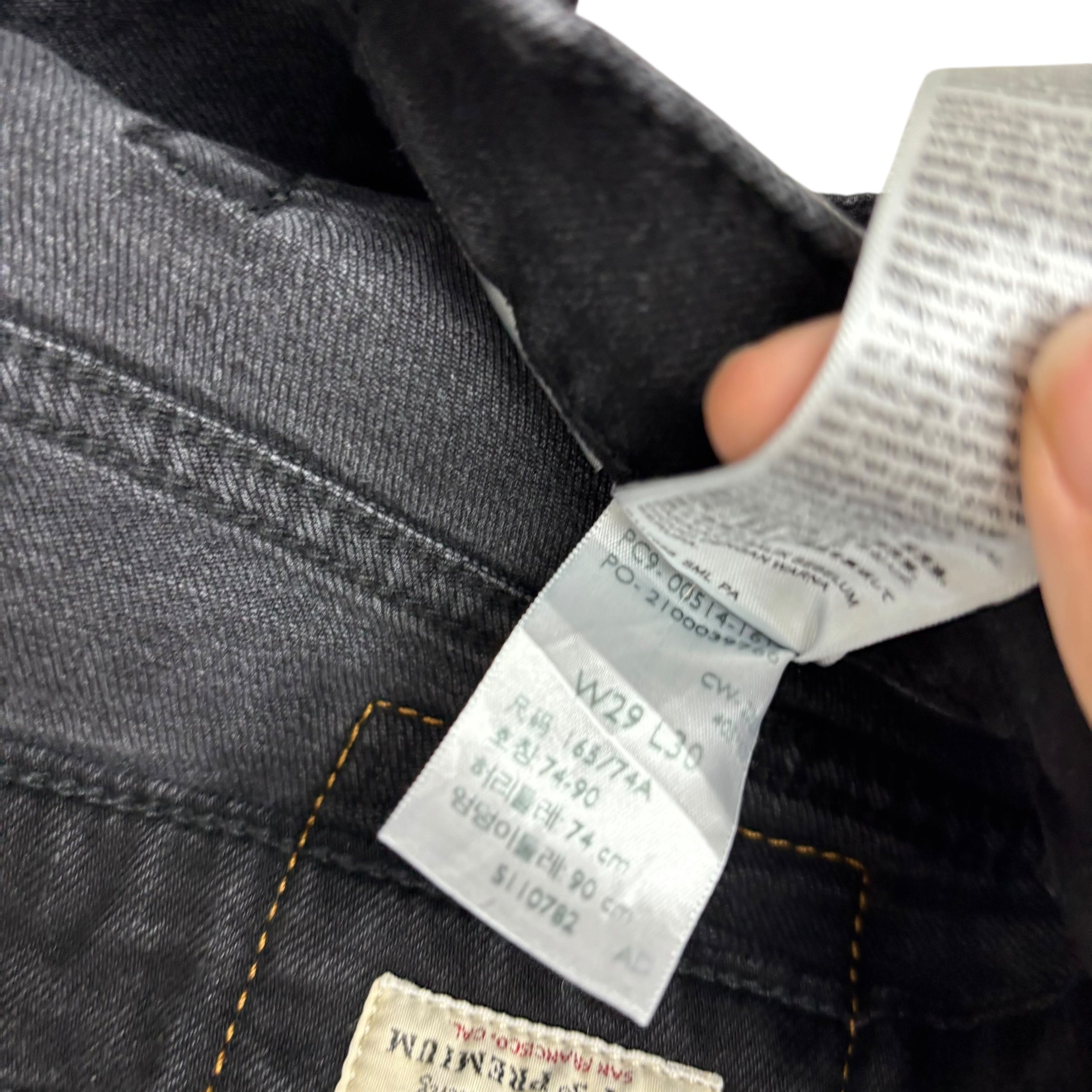 Levis 514 Jeans W29 L30 Mens Black Regular Straight Stretch Premium Denim (E)