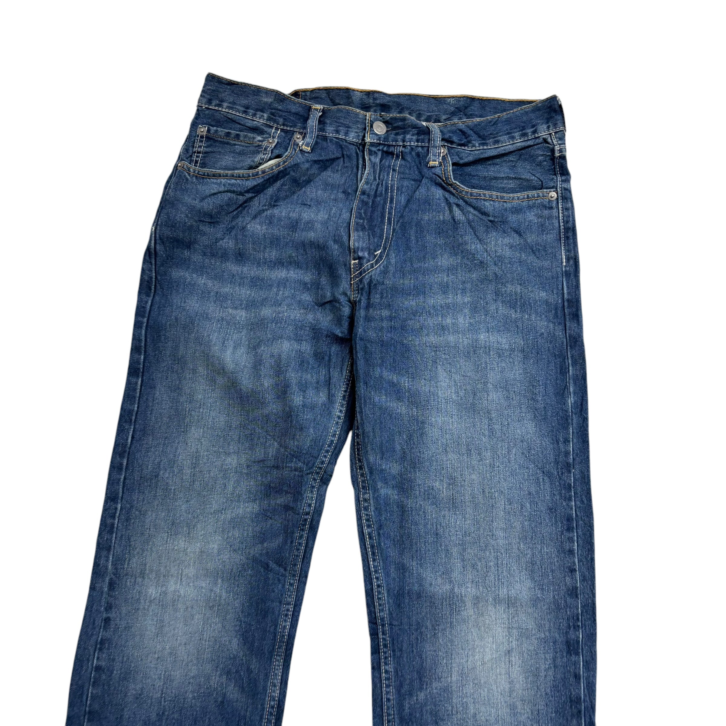 Levis 505 Jeans W33 L32 Mens Mid Blue Regular Straight Fit Vintage Denim