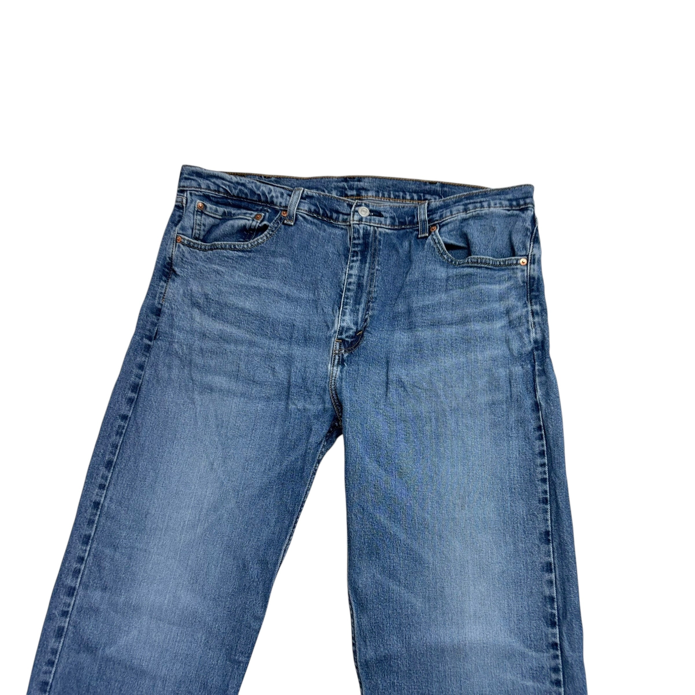 Levis 505 Jeans W40 L34 Mens Mid Blue Regular Straight Fit Stretch Denim