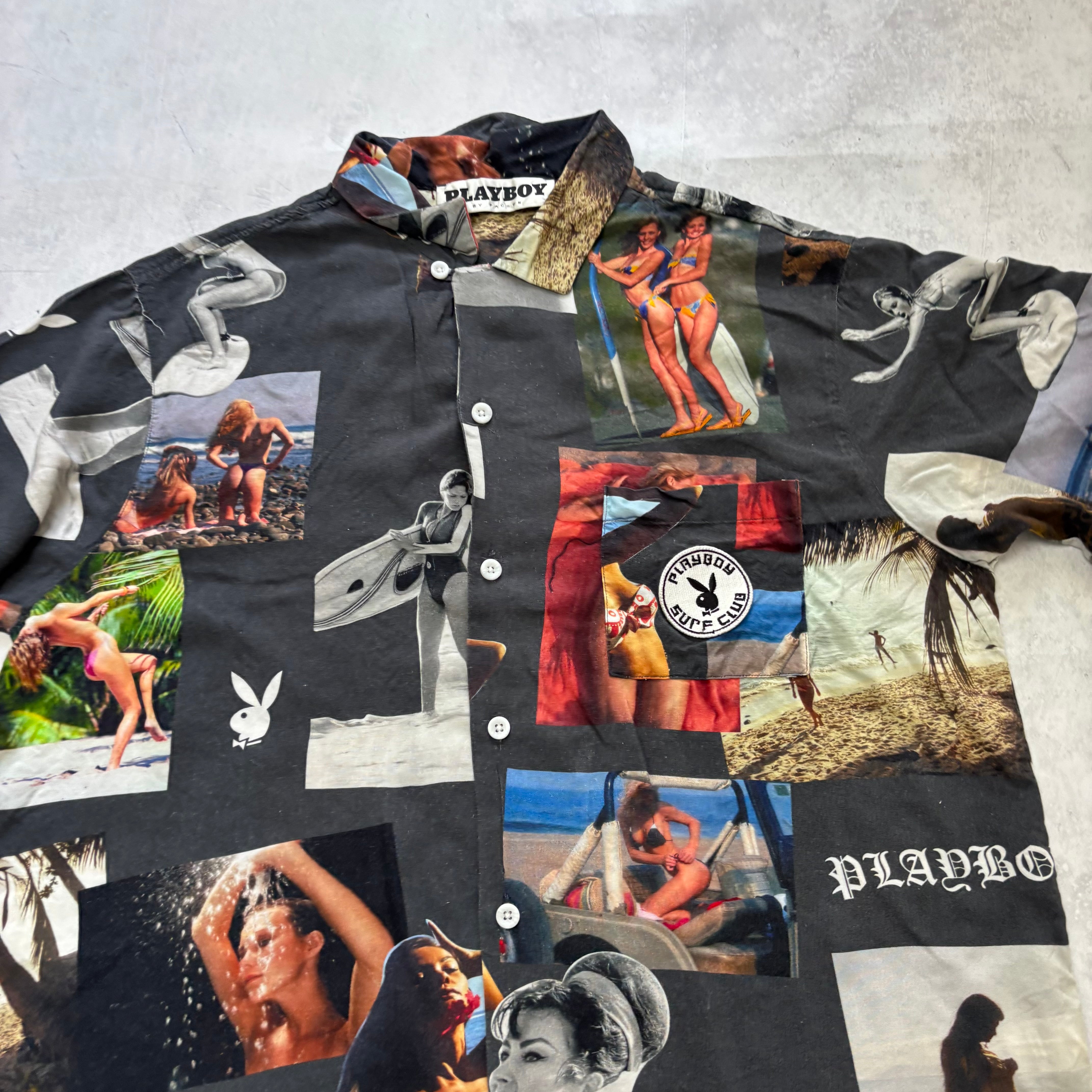 Pacsun Playboy Shirt Mens Medium Short Sleeve Cotton Rayon