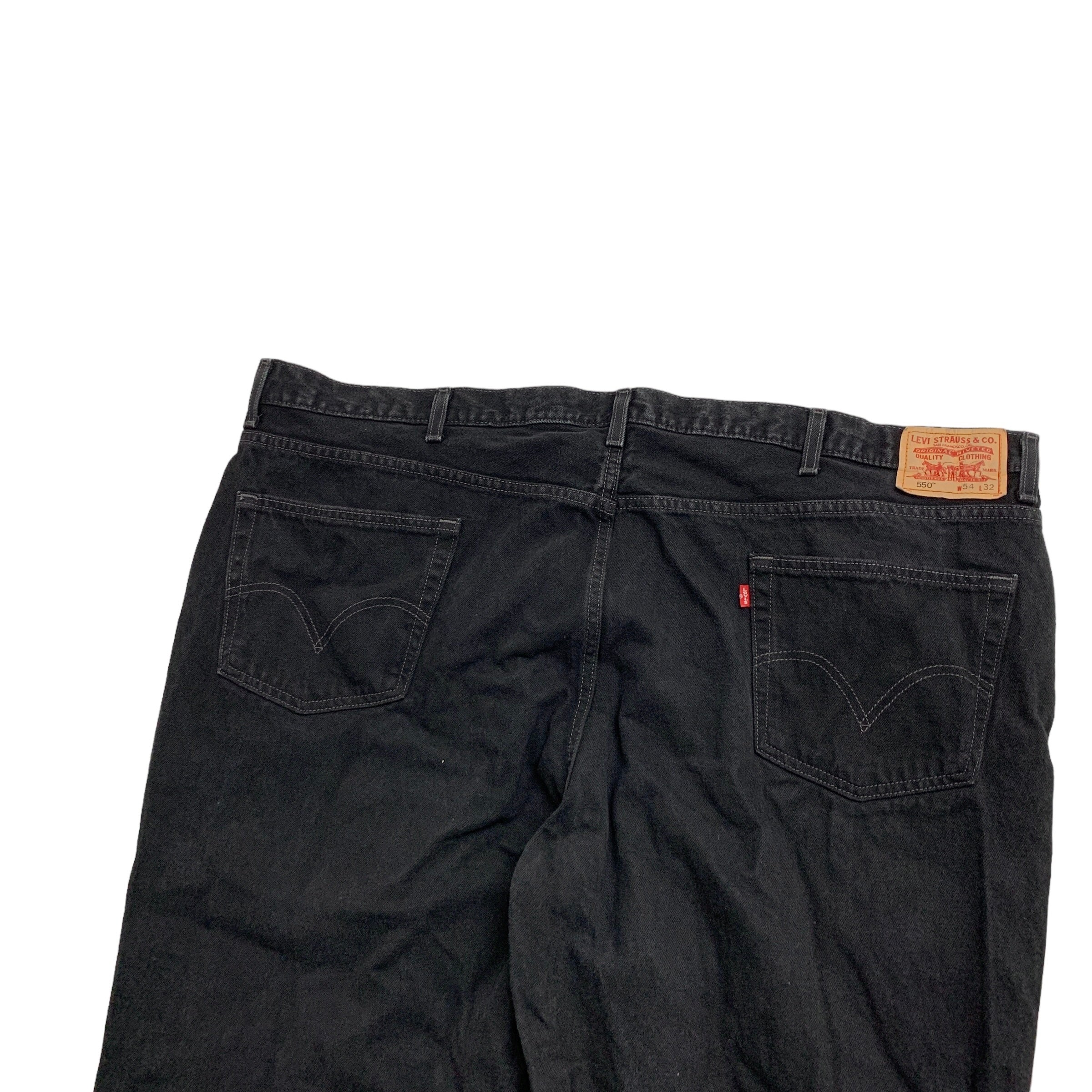 Levis 550 Jeans W52 L32 Mens Black Baggy Relaxed Straight Fit Vintage Denim