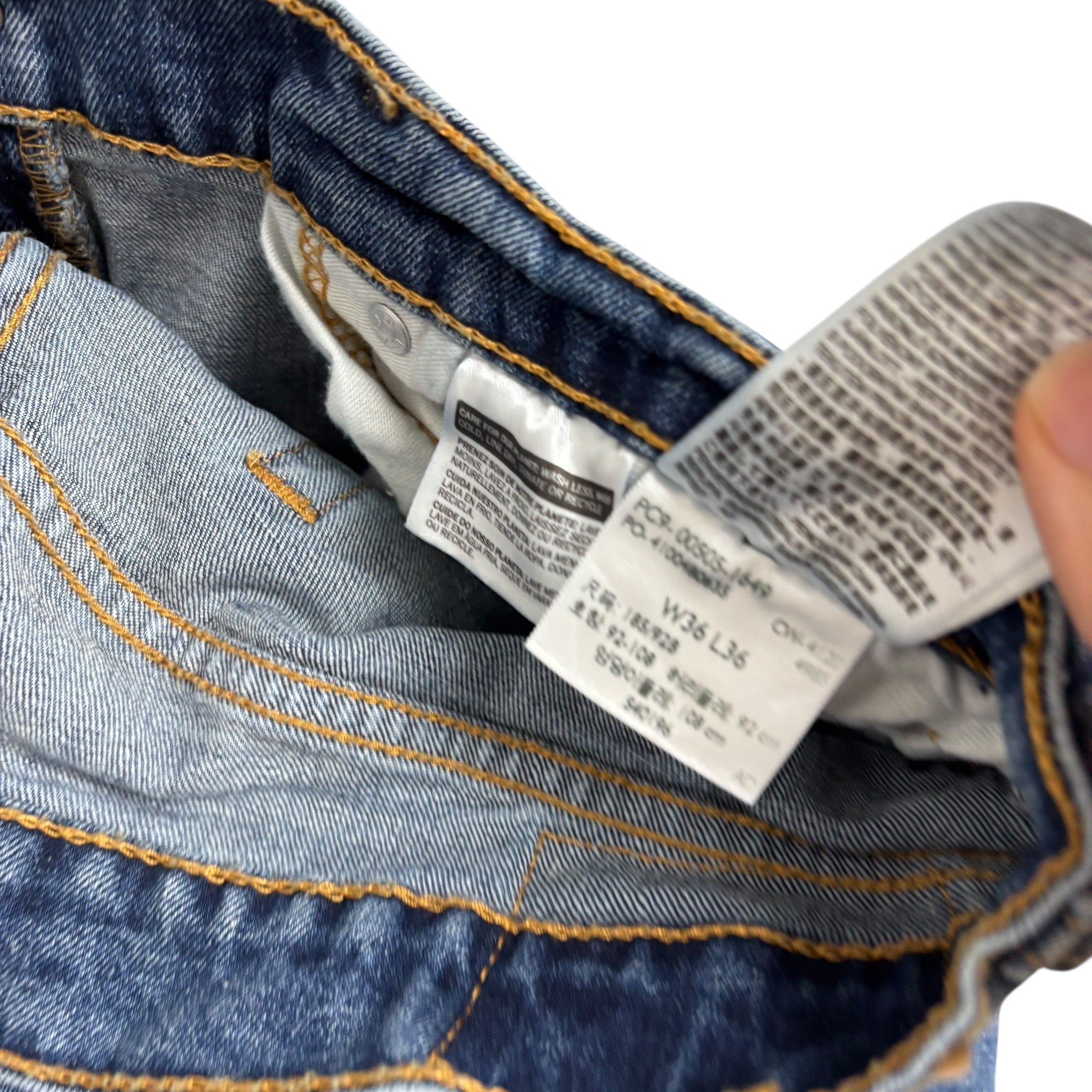 Levis 505 Jeans W36 L36 Mens Mid Blue Regular Straight Fit Stretch Denim