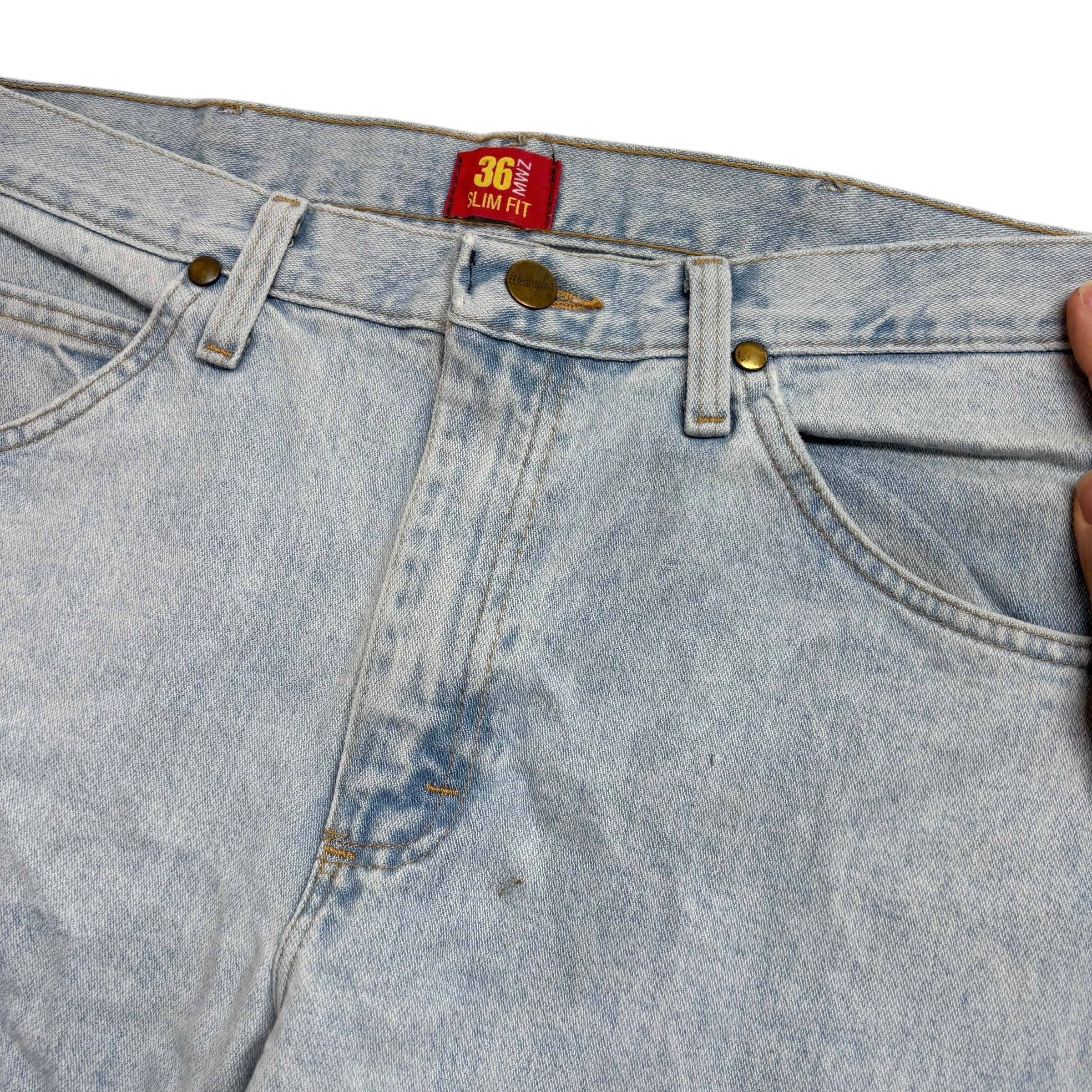 Wrangler Jeans Cowboy Cut W35 L30 Mens Light Blue 36MWZ Slim Fit Denim