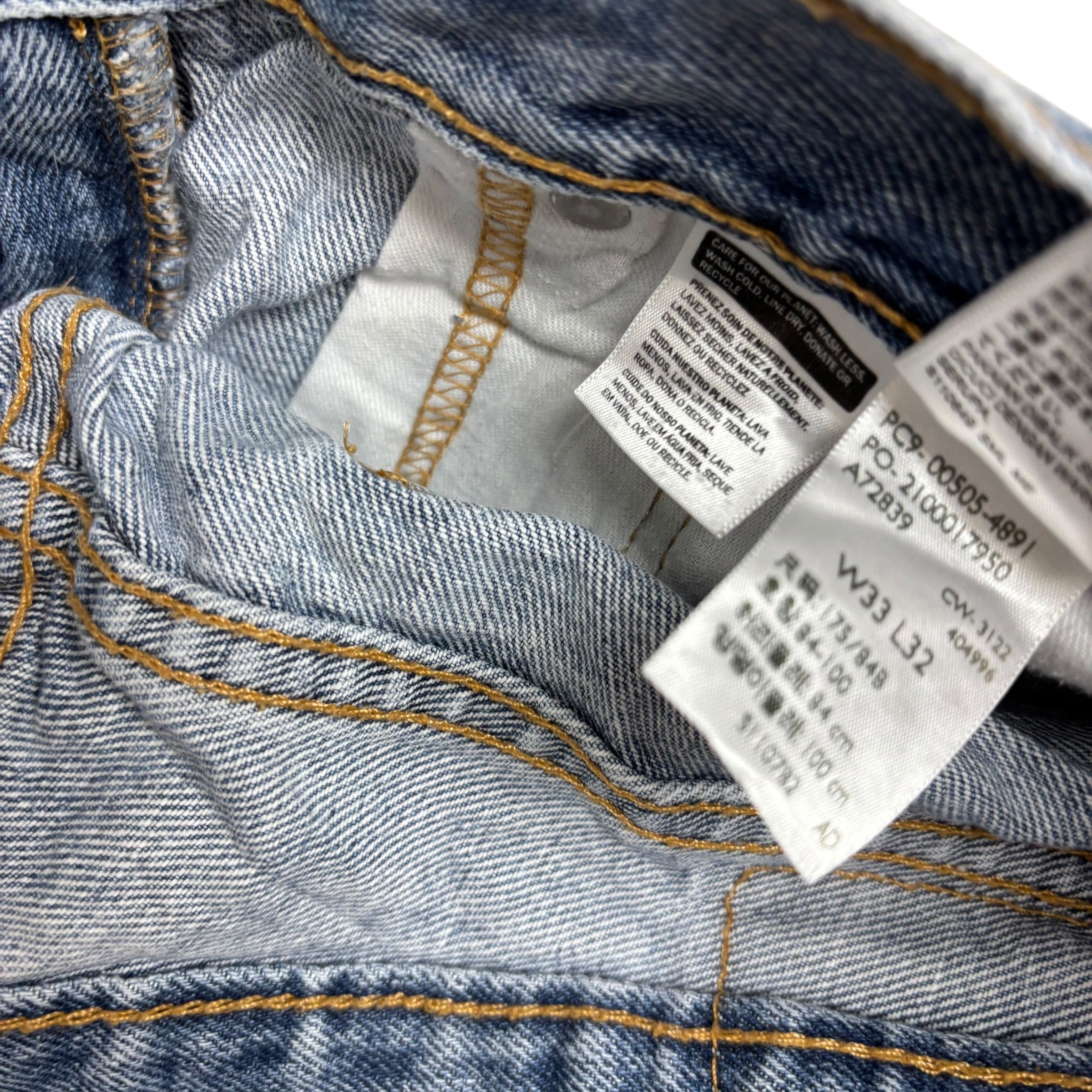 Levis 505 Jeans W33 L30 Mens Light Blue Regular Straight Fit Denim