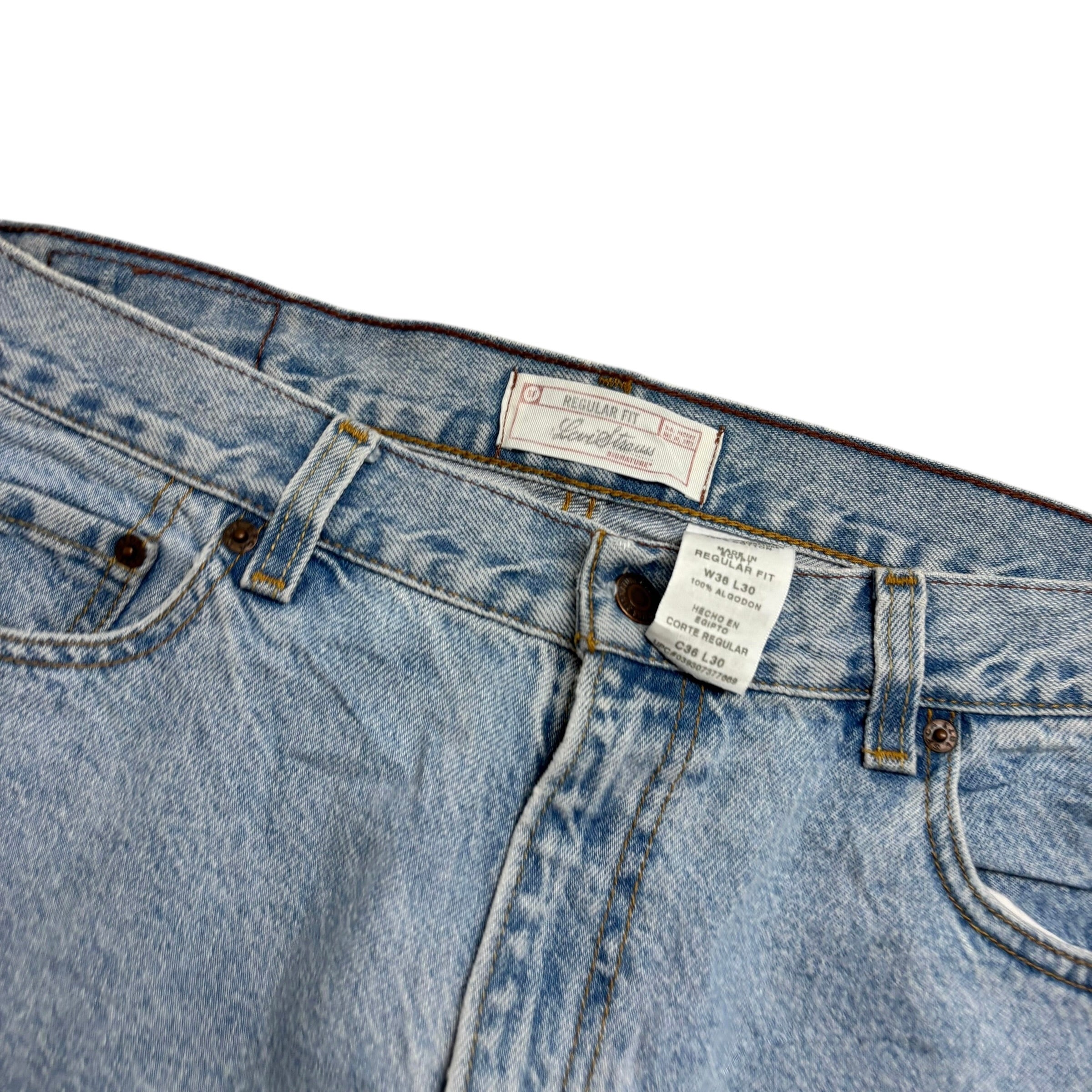 Levis Signature Jeans W36 L30 Mens Light Blue Regular Straight Fit Vintage Denim