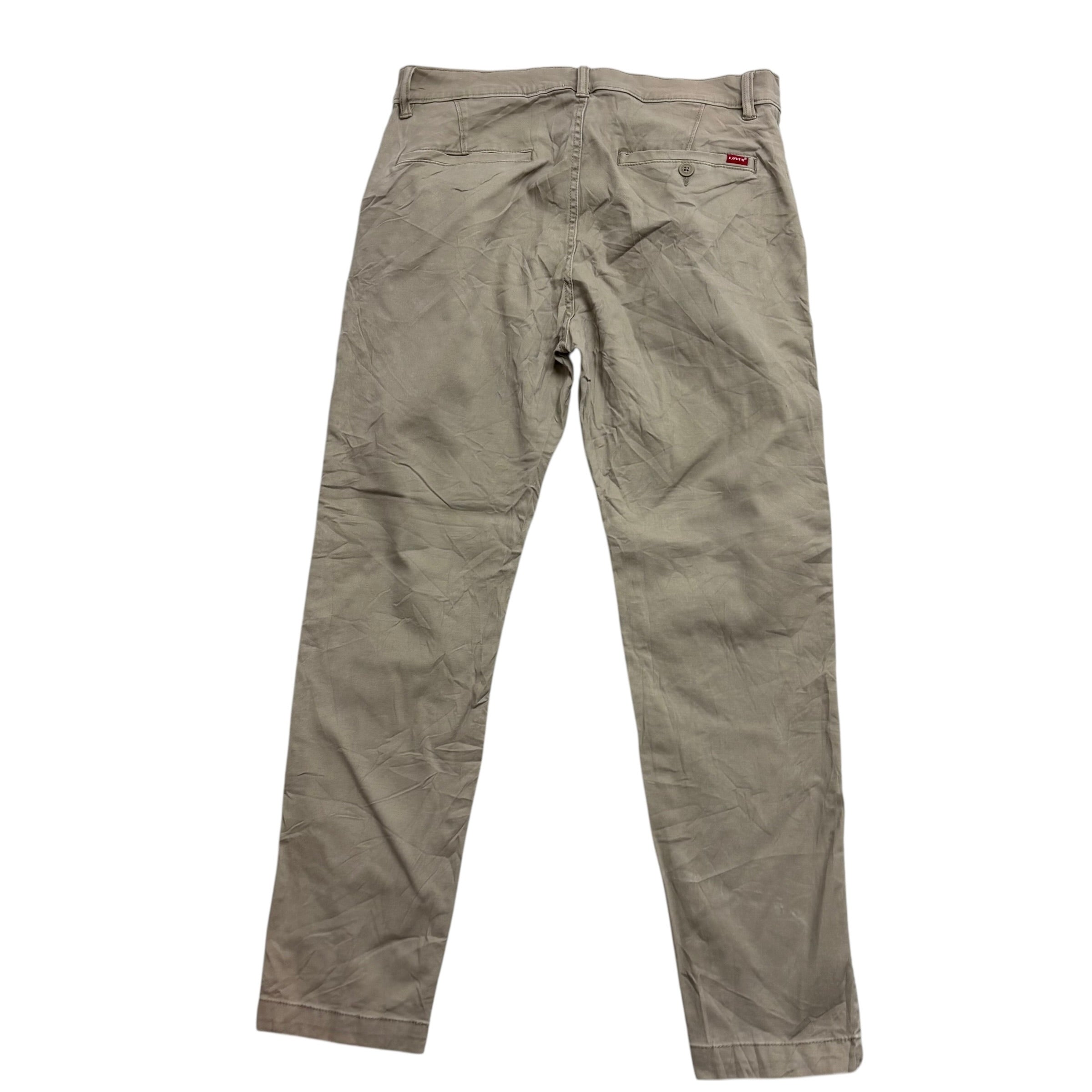 Levis XX Chino Trousers W32 L30 Mens Beige Standard Tapered Fit Stretch (E)