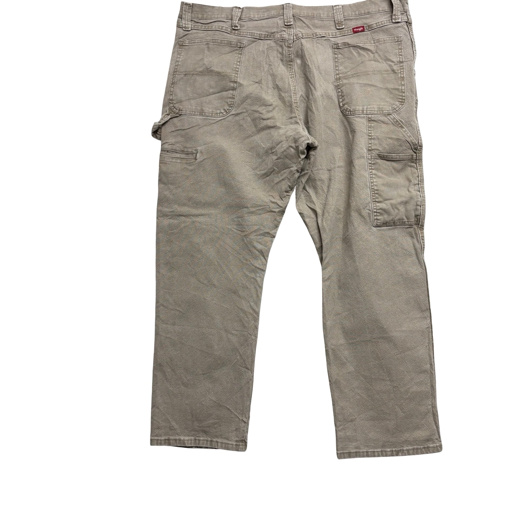 Wrangler Carpenter Trousers W42 L29 Mens Beige Baggy Relaxed Fit Stretch