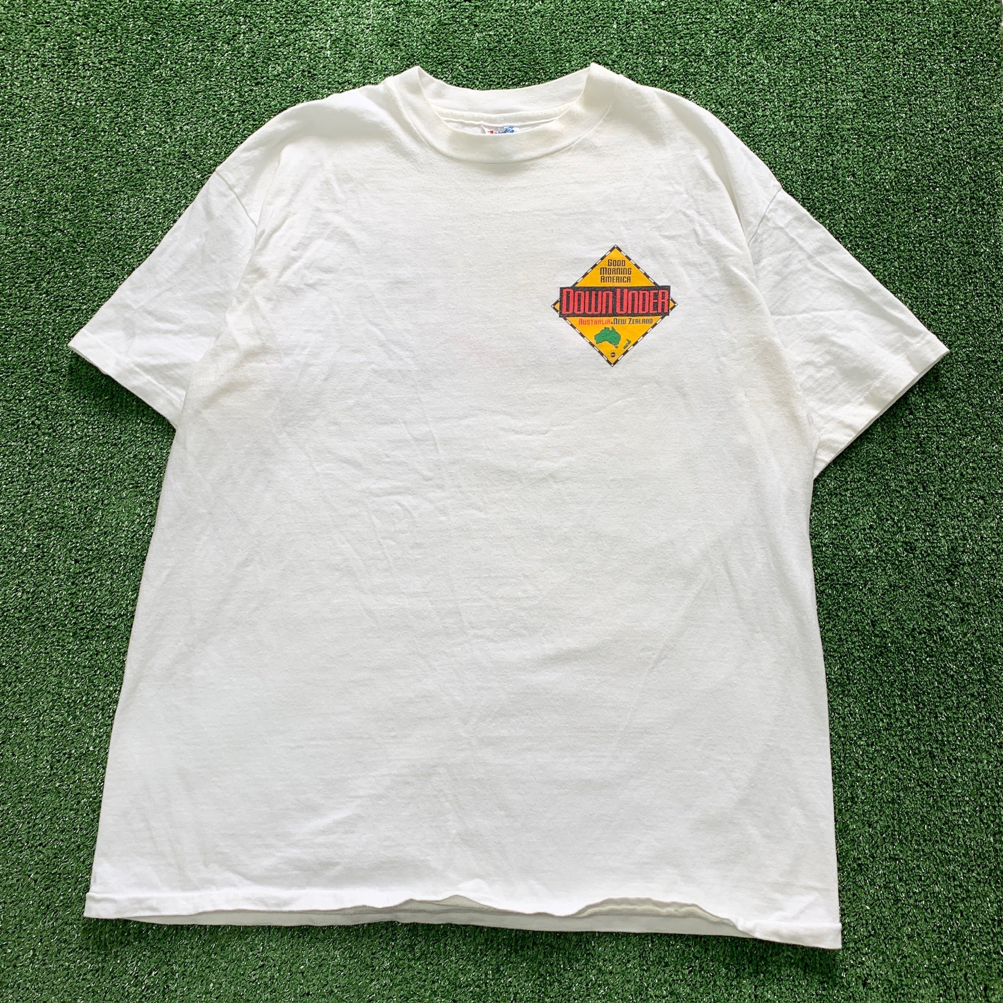 Vintage T Shirt Mens XL White Single Stitch Graphic Print 90s USA TV