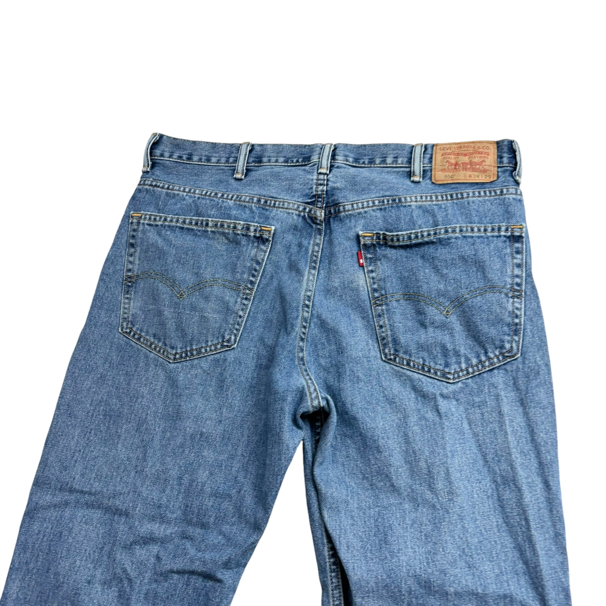 Levis 550 Jeans W38 L29 Mens Mid Blue Baggy Relaxed Straight Fit Vintage Denim