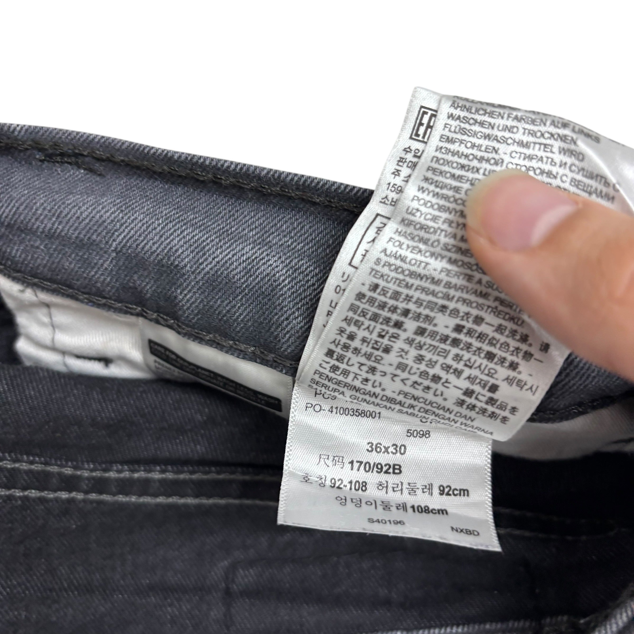 Levis 541 Jeans W37 L30 Mens Grey Athletic Tapered Fit Stretch Denim (E)