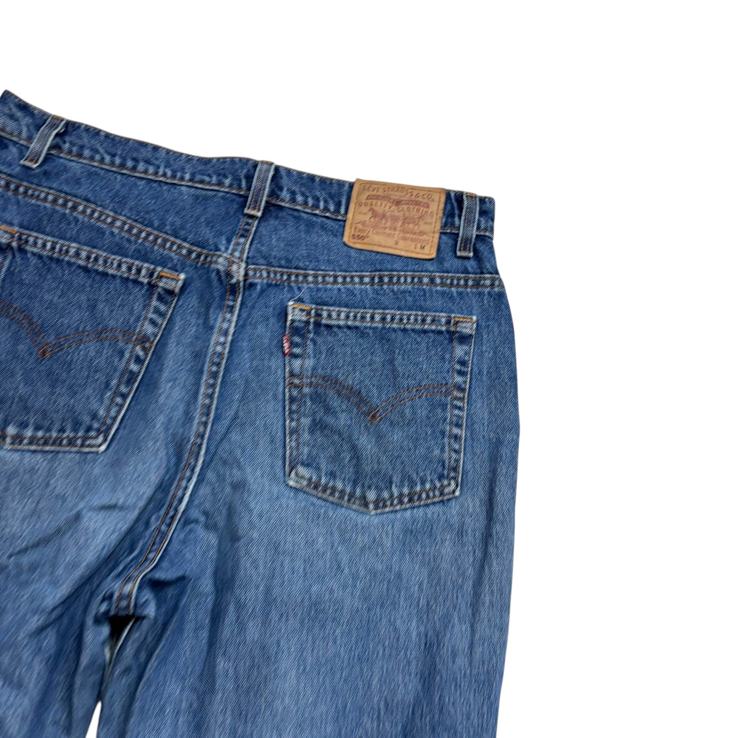 Levis 550 Jeans W34 L32 Womens Mid Blue Relaxed Taper Mom Vintage USA Made (F)