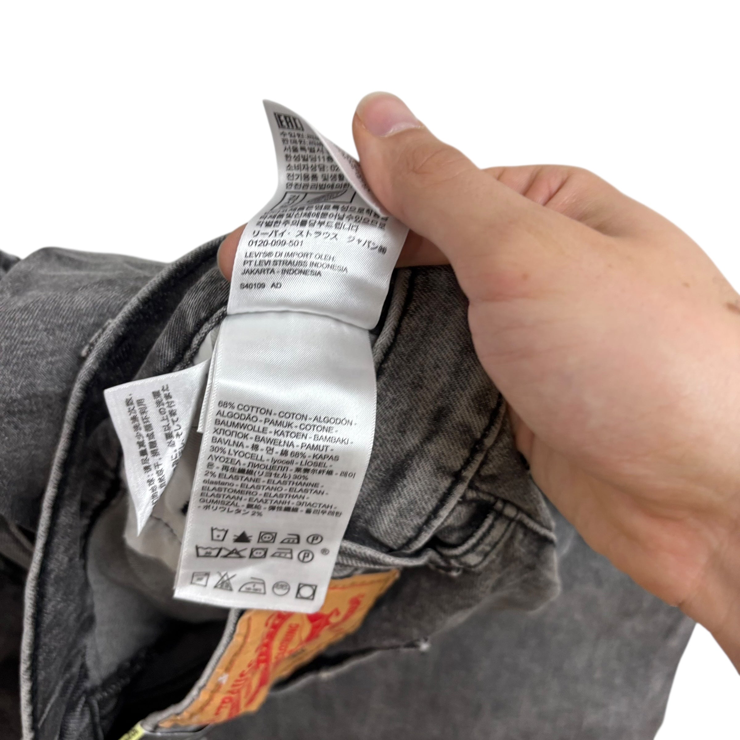 Levis 541 Jeans W50 L30 Mens Grey Athletic Tapered Fit Stretch Denim