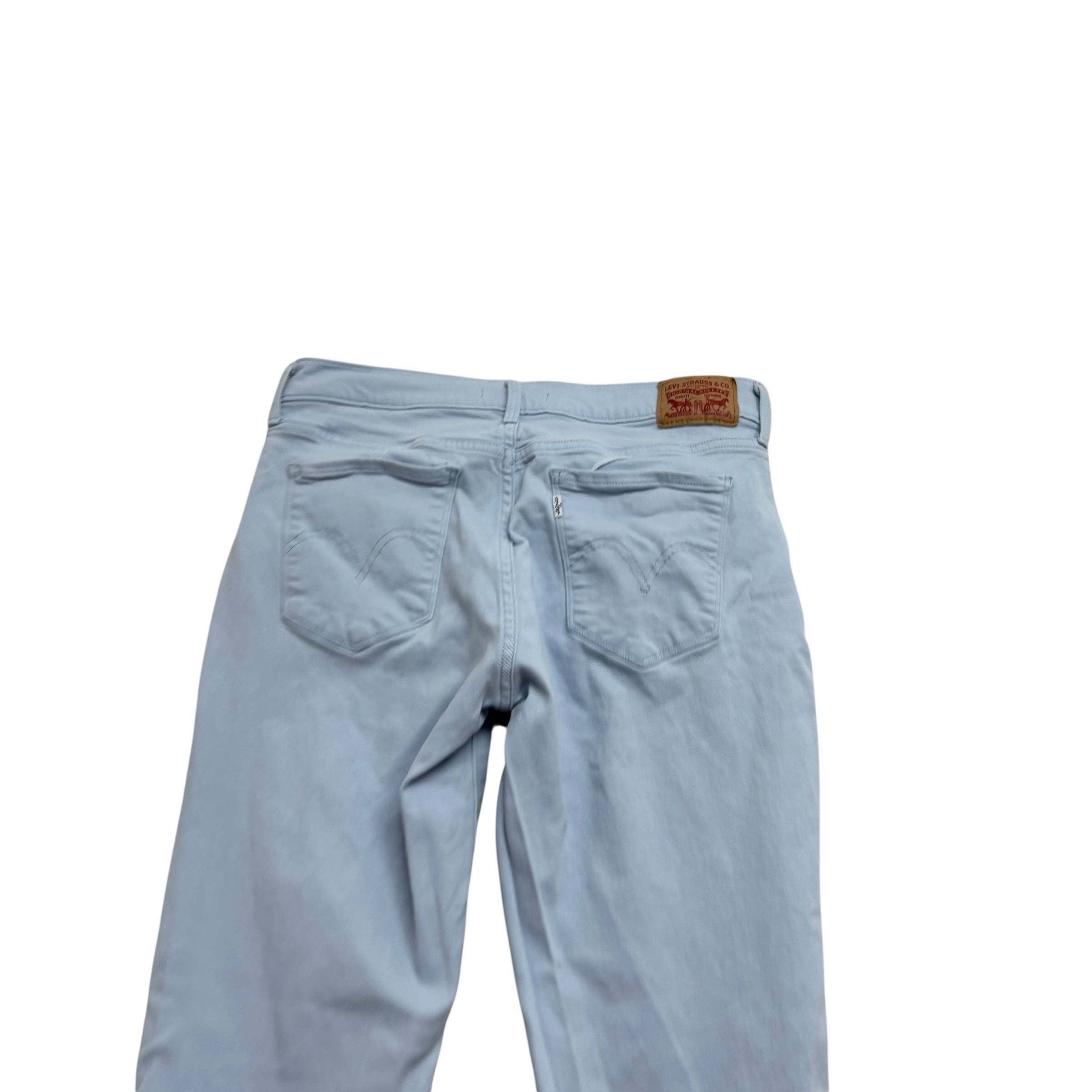 Levis 505 Trousers W28 L32 Womens Regular Straight Fit Blue Stretch Pants (E)