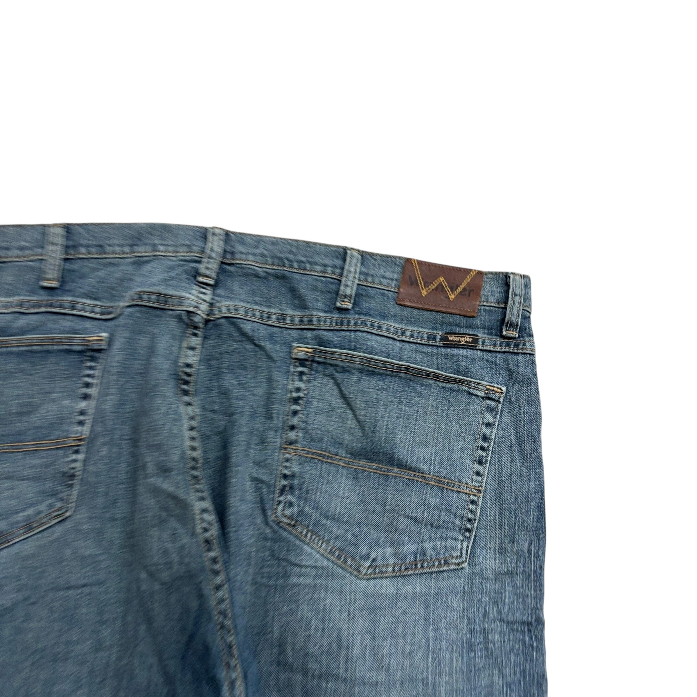 Wrangler Jeans W42 L30 Mens Blue Relaxed Straight Fit Stretch Denim (E)