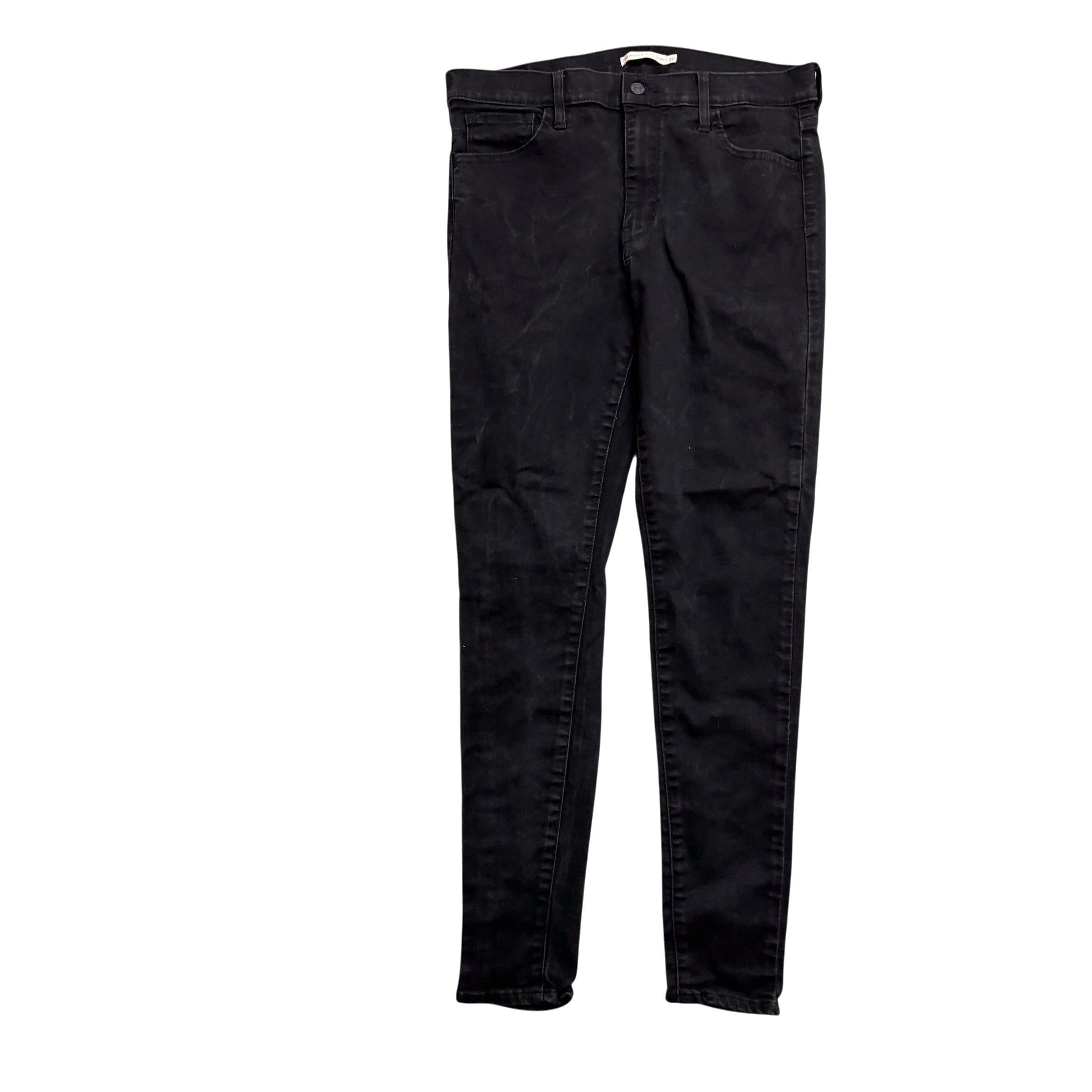 Levis 720 Jeans W32 L29 Womens Black High Rise Super Skinny Stretch Denim (E)
