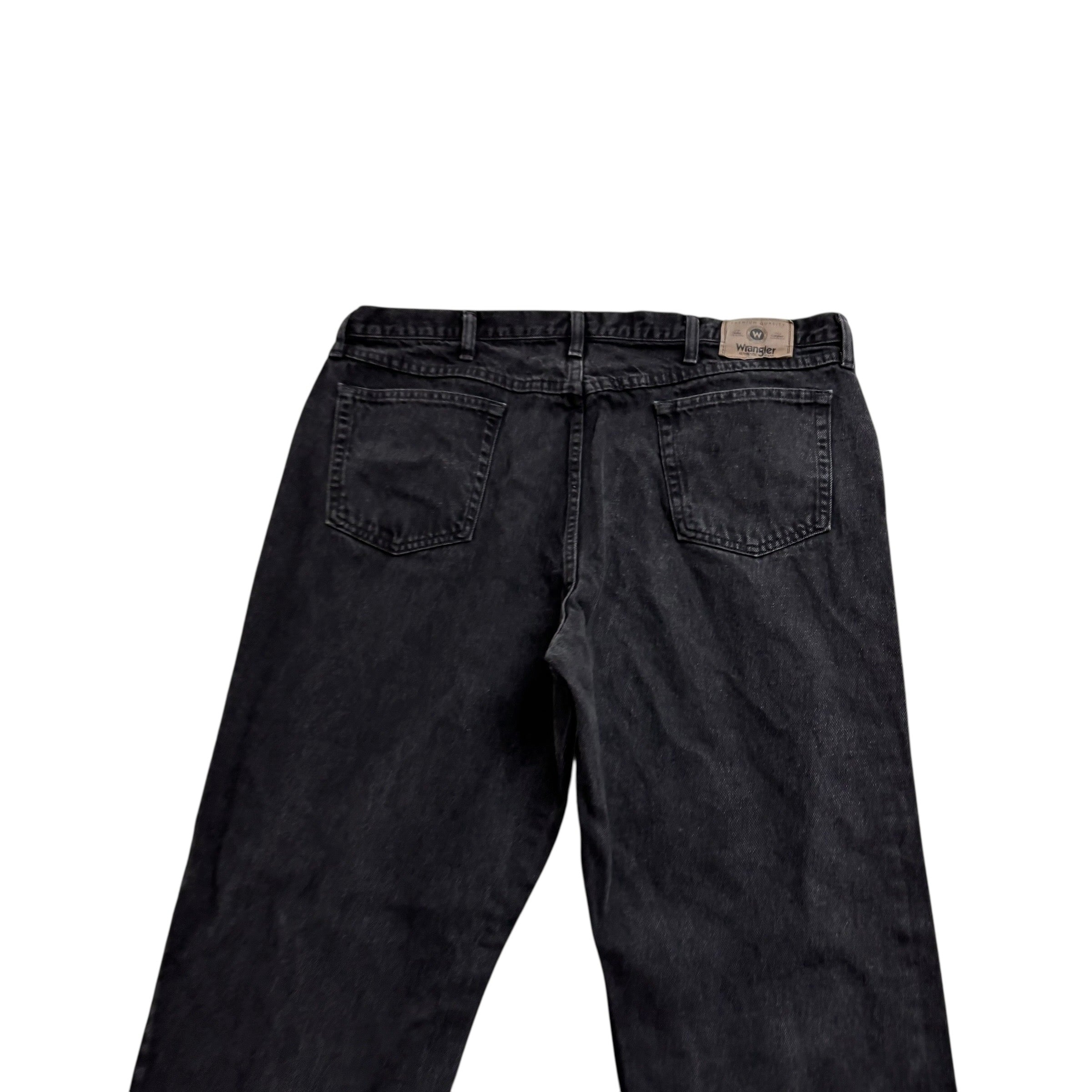 Wrangler Jeans W42 L29 Mens Black Relaxed Straight Fit Denim (E)