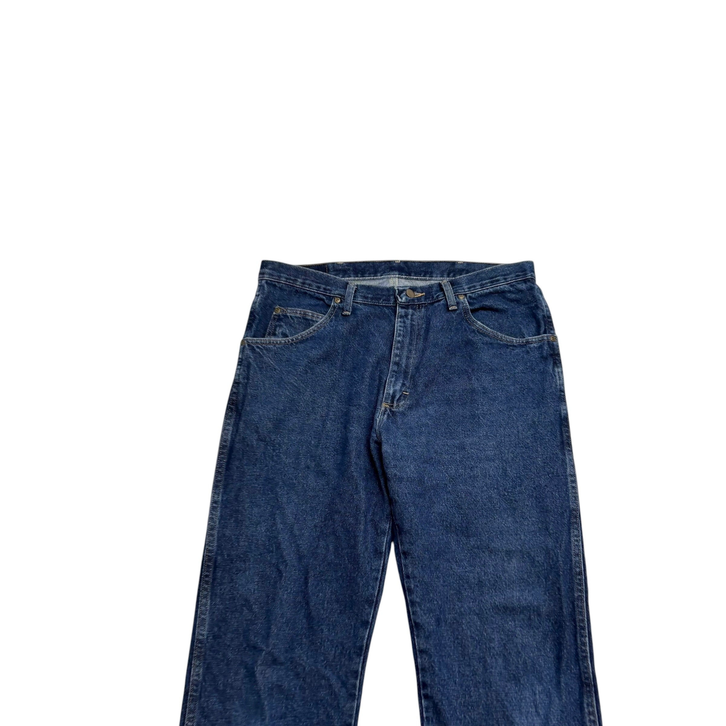 Wrangler Jeans W36 L32 Mens Dark Blue Regular Straight Fit Denim (E)