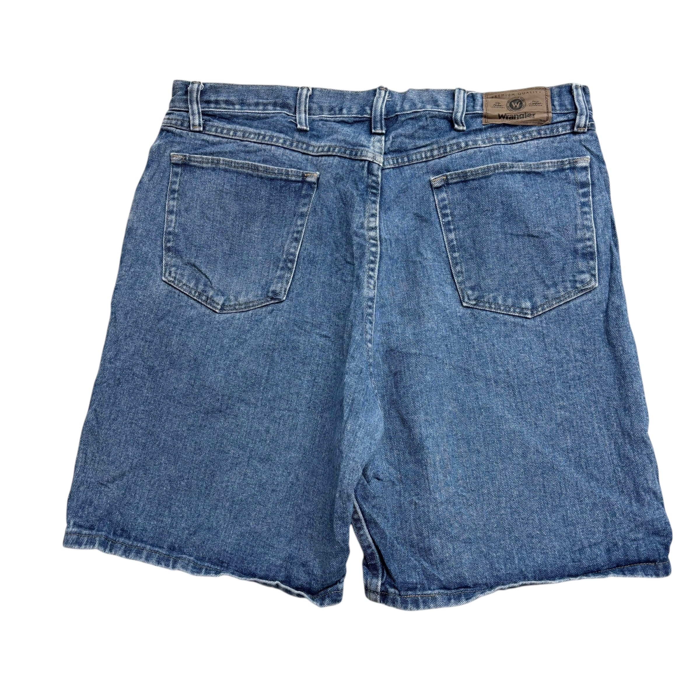 Wrangler Baggy Jorts W38 Mens Denim Shorts Mid Blue Relaxed Fit (E)