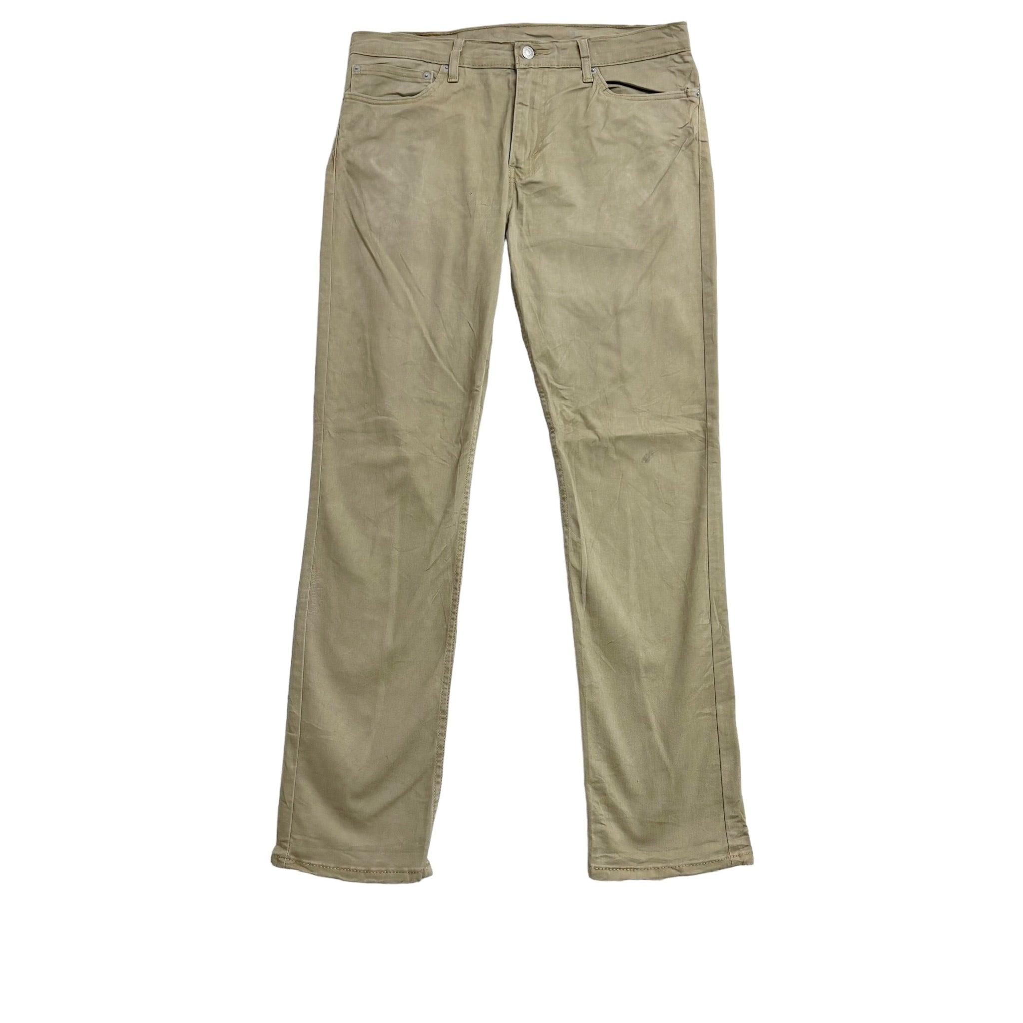 Levis 511 Trousers W34 L32 Mens Beige Tan Slim Fit Stretch Cotton Pants