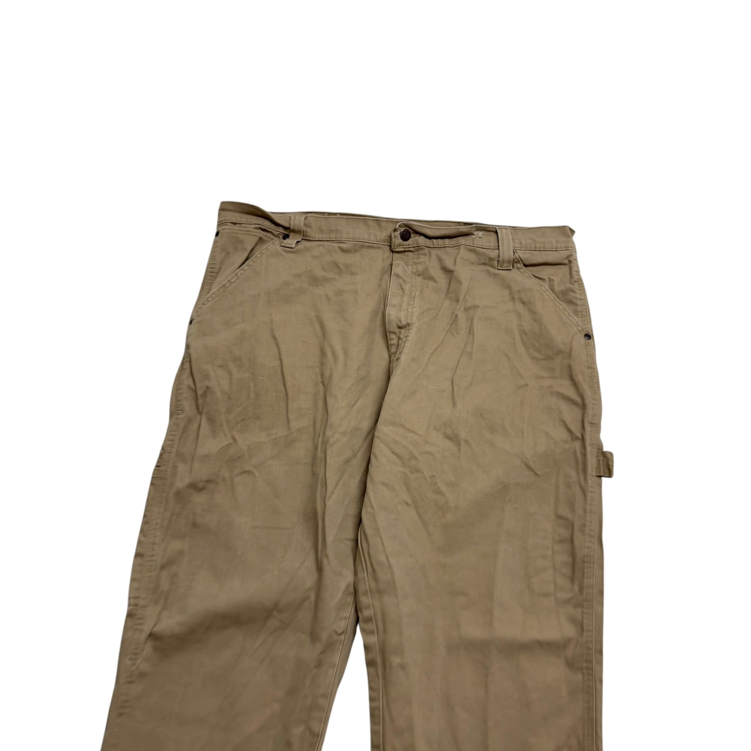 Wrangler Carpenter Pants W40 L32 Mens Tan Relaxed Straight Fit Stretch (F)