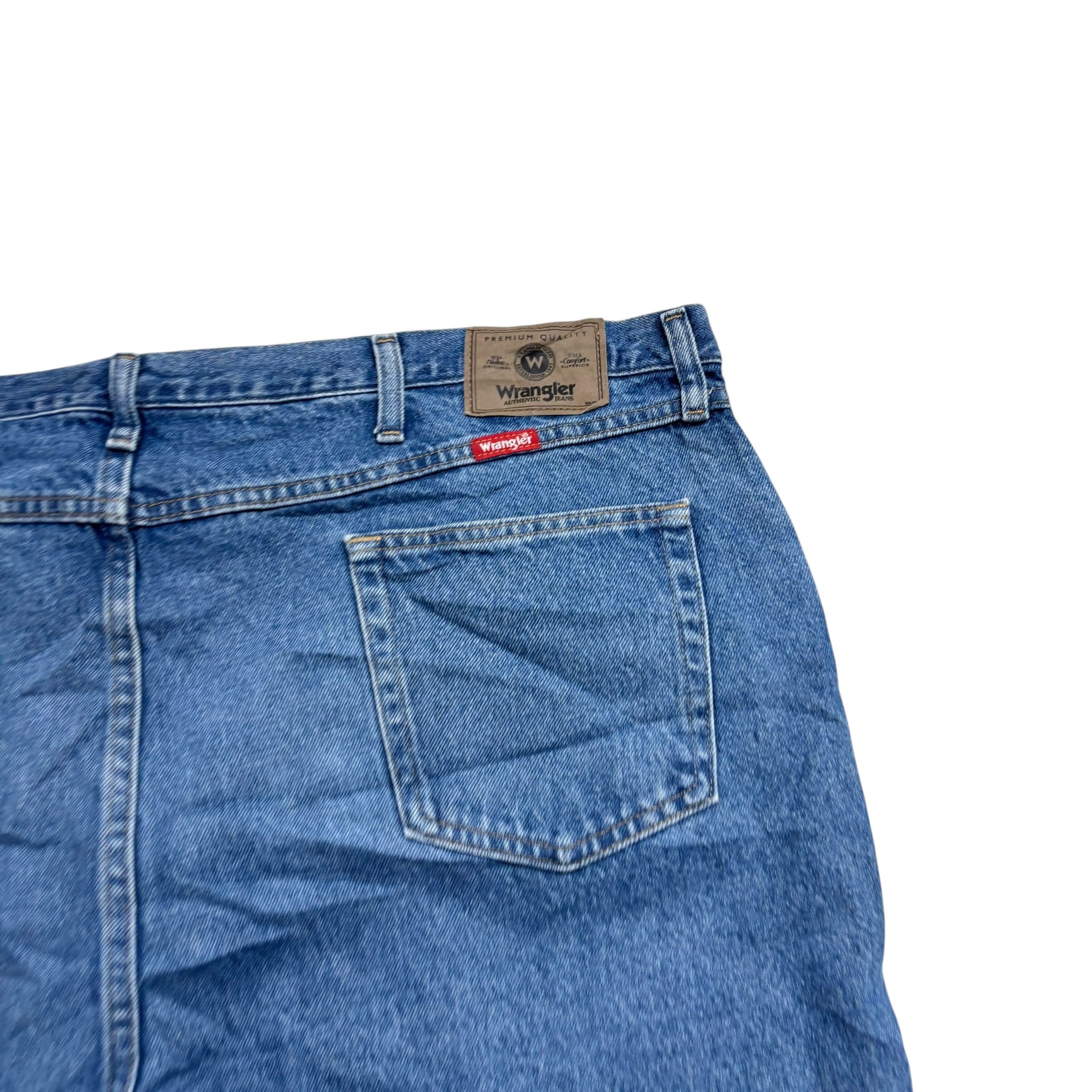 Wrangler Jeans W48 L26 Mens Mid Blue Regular Straight Fit Denim