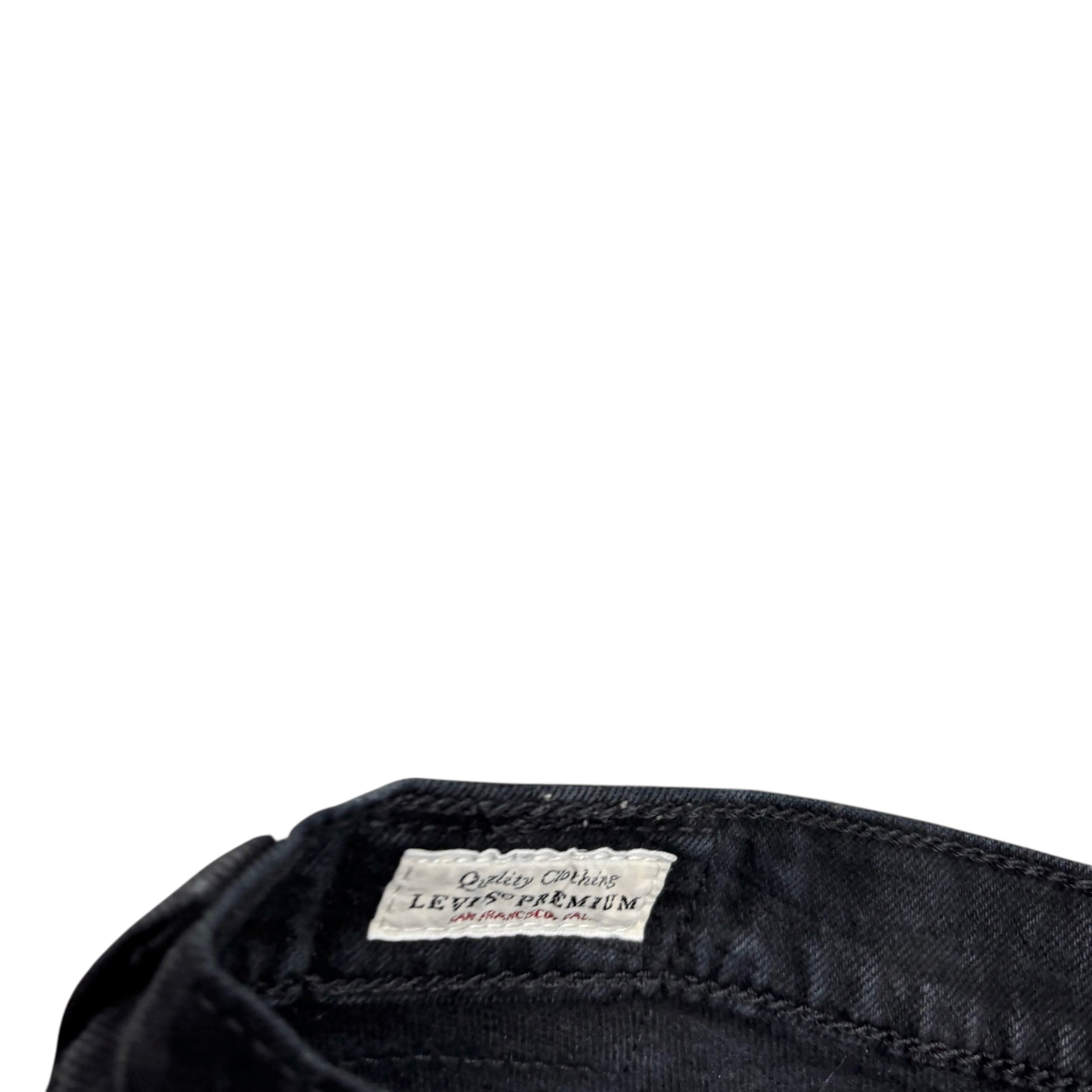 Levis Wedgie Straight Jeans W29 L28 Womens Black Stretch Denim (E)