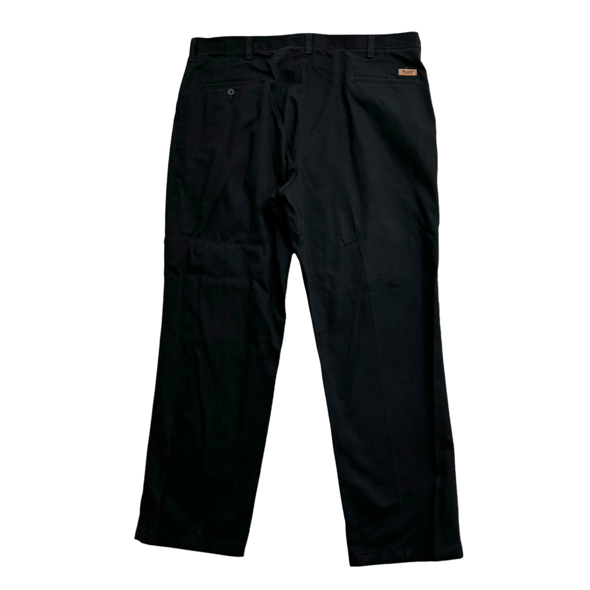 Wrangler Trousers W40 L30 Mens Black Relaxed Straight Fit Cotton Pants