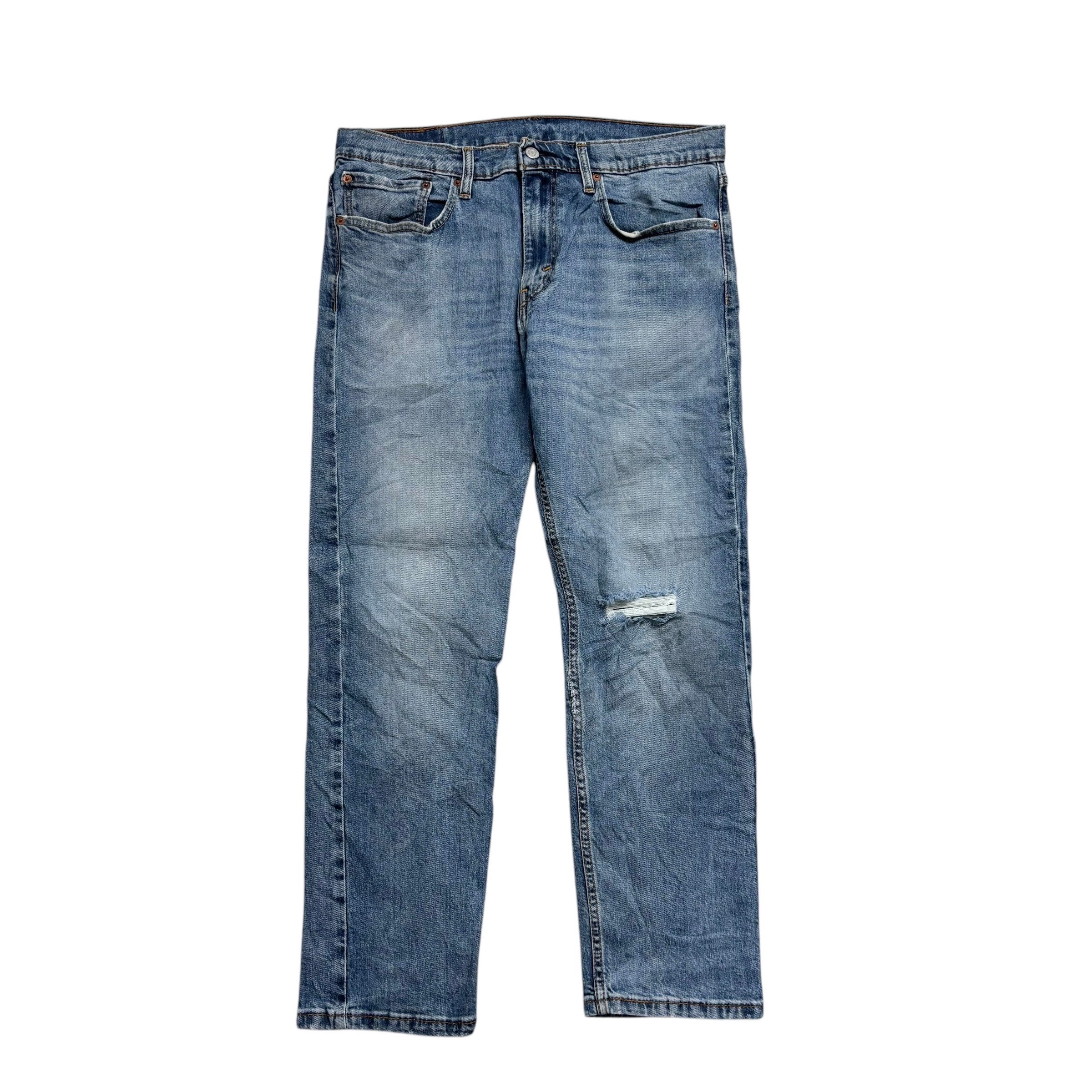 Levis 502 Jeans W34 L29 Mens Light Blue Regular Tapered Fit Stretch Denim (F)