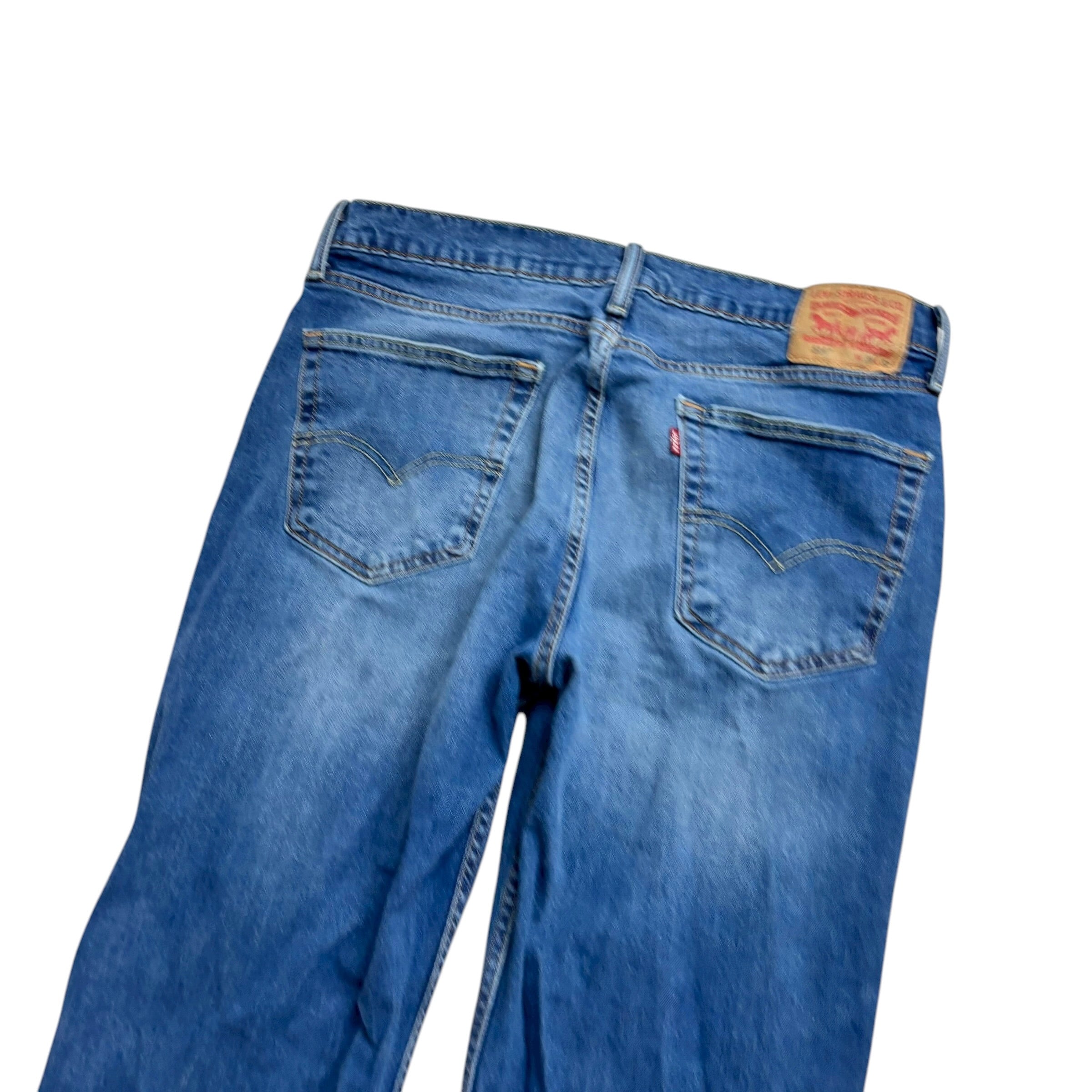 Levis 514 Jeans W36 L32 Mens Mid Blue Regular Straight Fit Stretch Denim