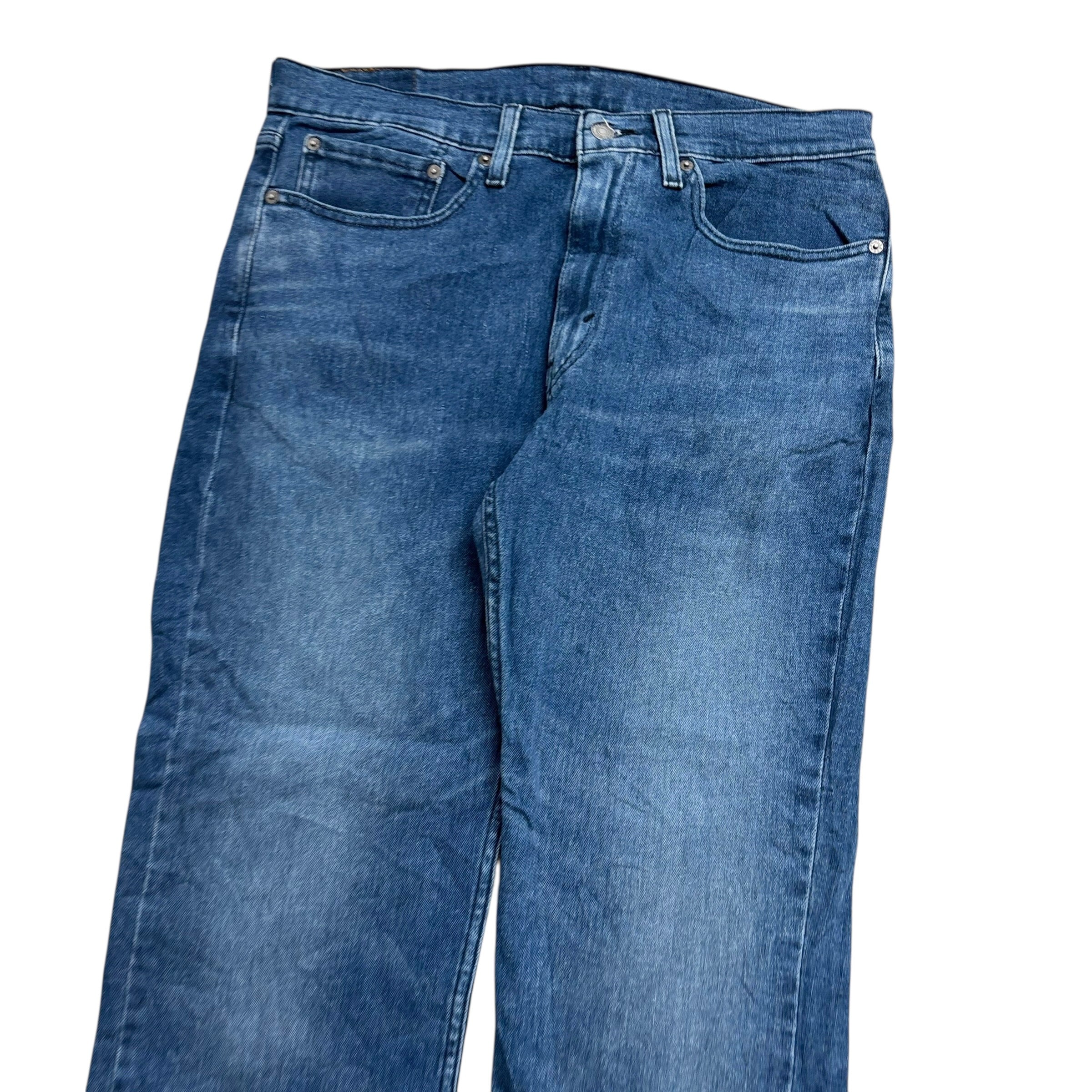Levis 514 Jeans W34 L29 Mens Navy Blue Regular Straight Fit Stretch Denim (E)