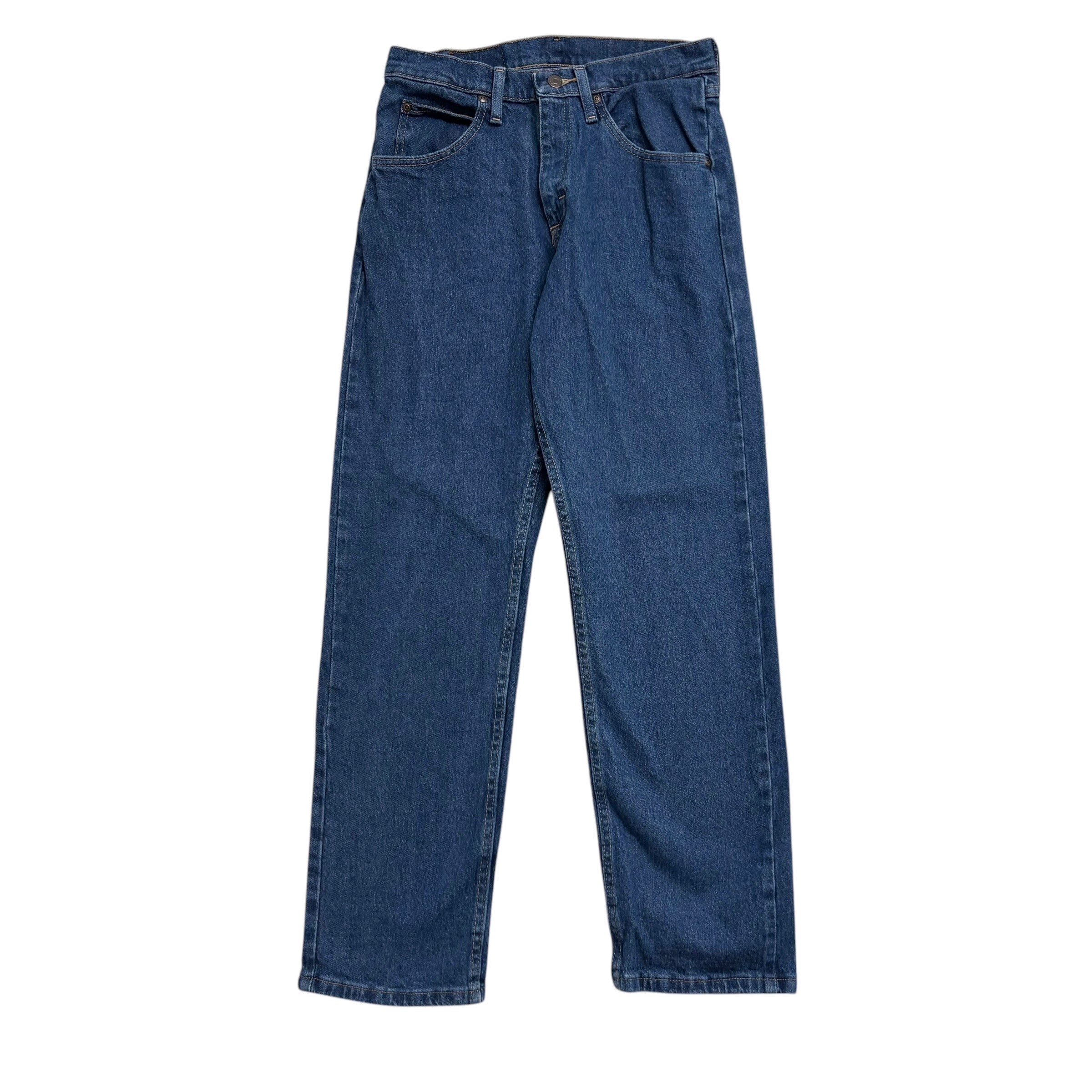 Wrangler Jeans W29 L30 Mens Mid Blue Regular Straight Fit Stretch Denim (E)