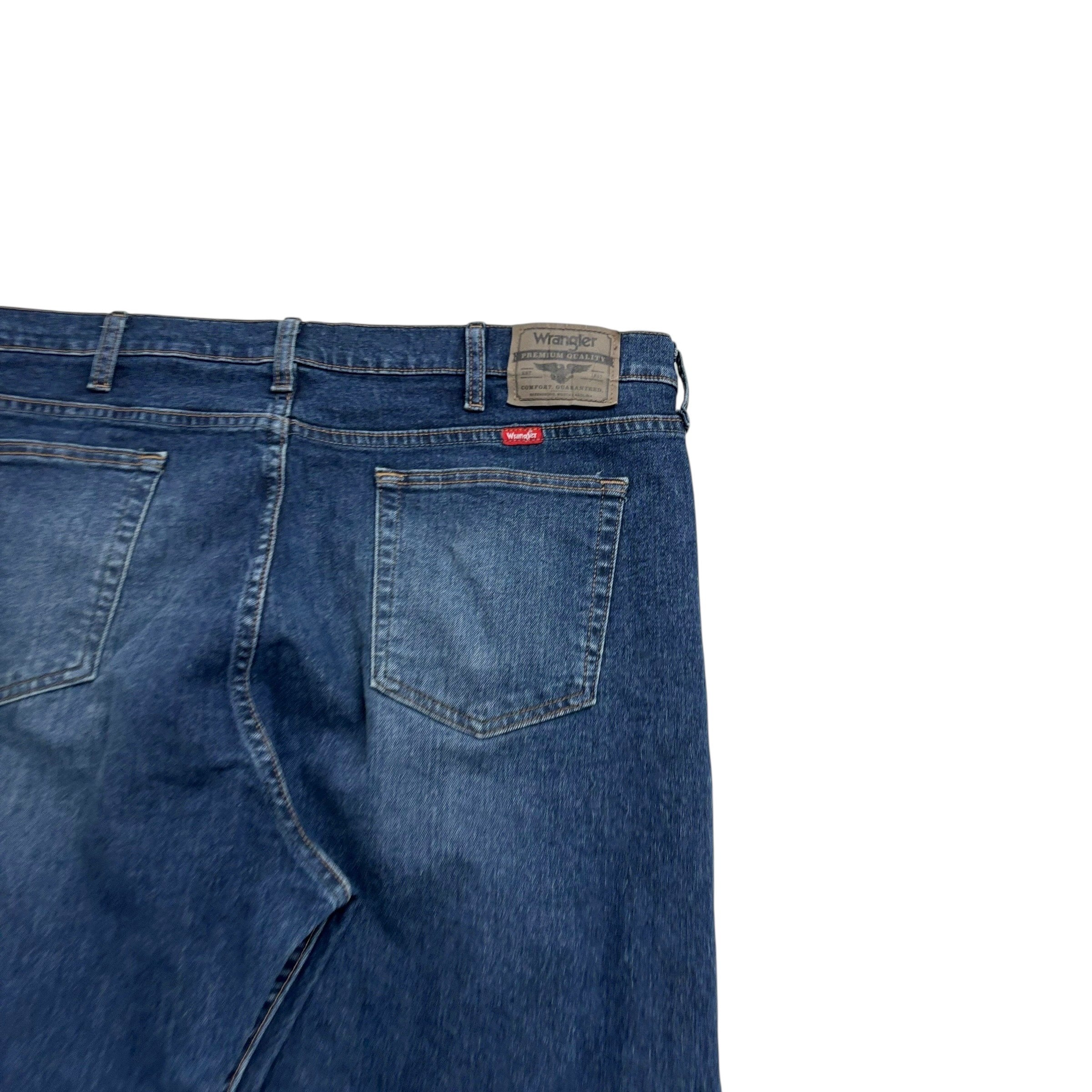 Wrangler Jeans W40 L32 Mens Dark Blue Relaxed Straight Fit Stretch Denim (E)