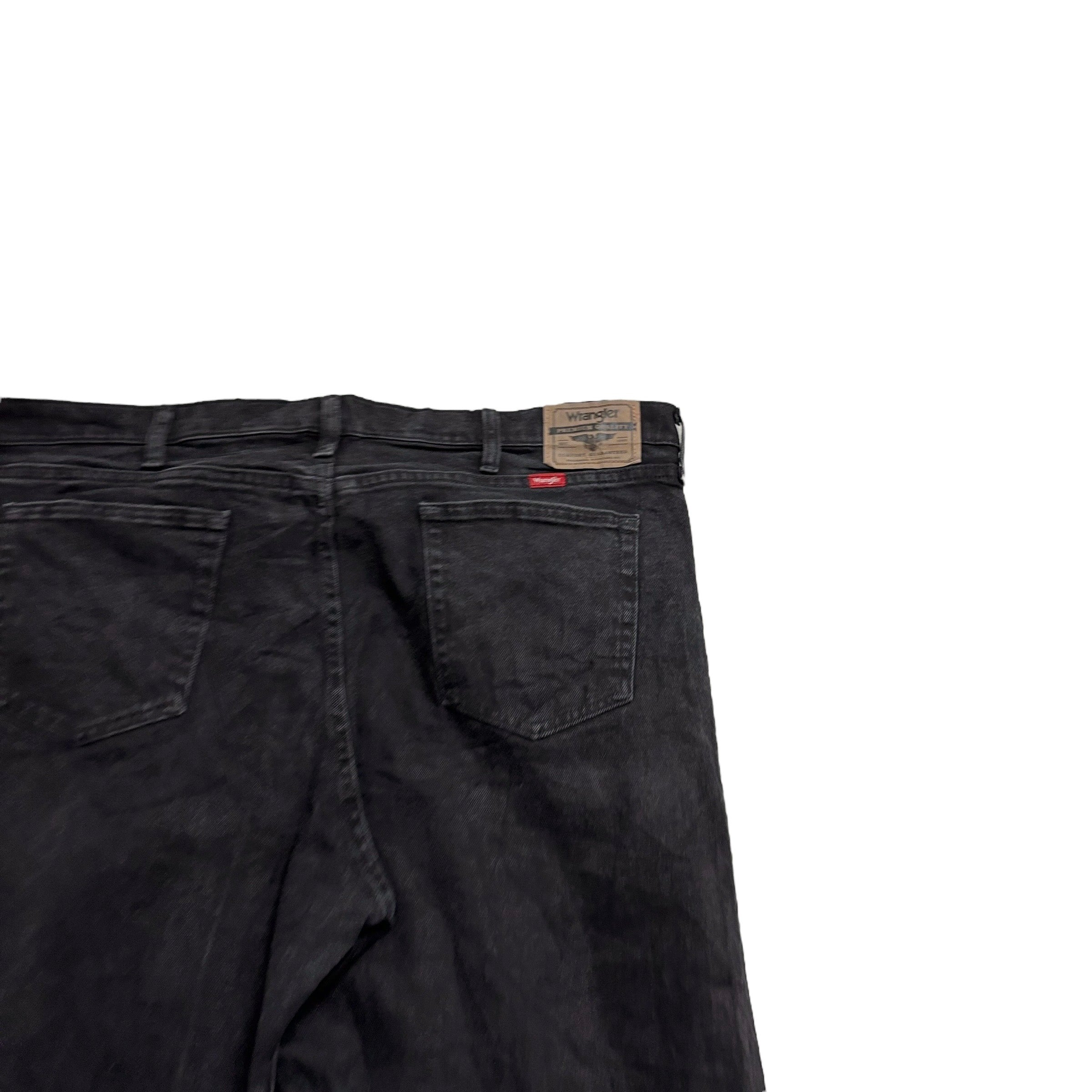 Wrangler Jeans W42 L30 Mens Black Relaxed Straight Fit Stretch Denim (E)
