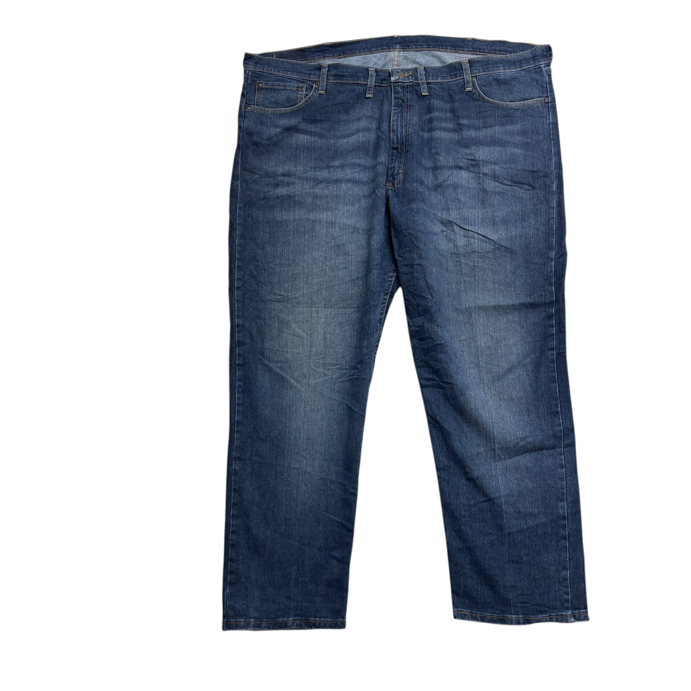 Wrangler Jeans W48 L31 Mens Dark Blue Relaxed Tapered Fit Stretch Denim (E)