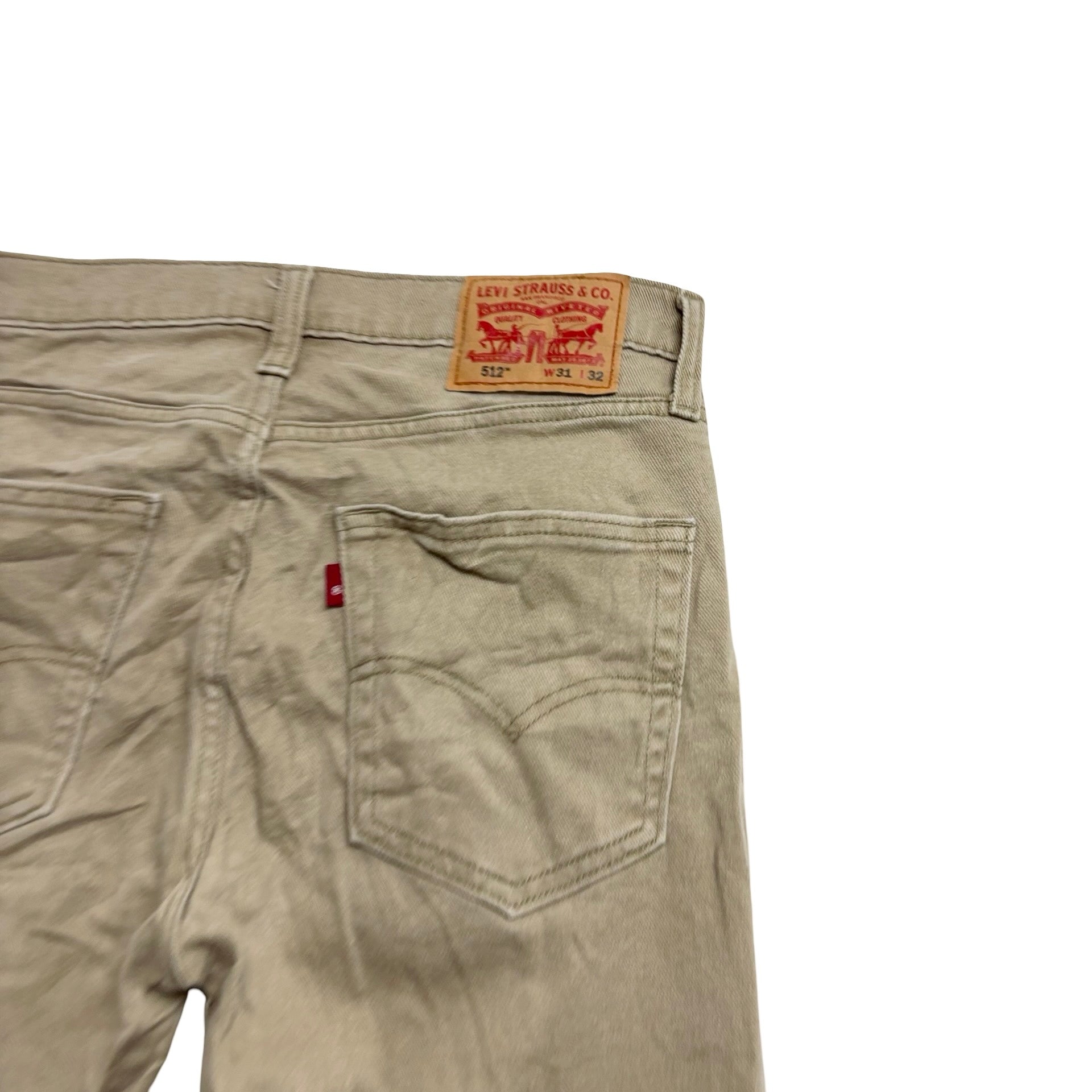Levis 512 Trousers W31 L32 Mens Beige Slim Tapered Fit Stretch Pants (E)