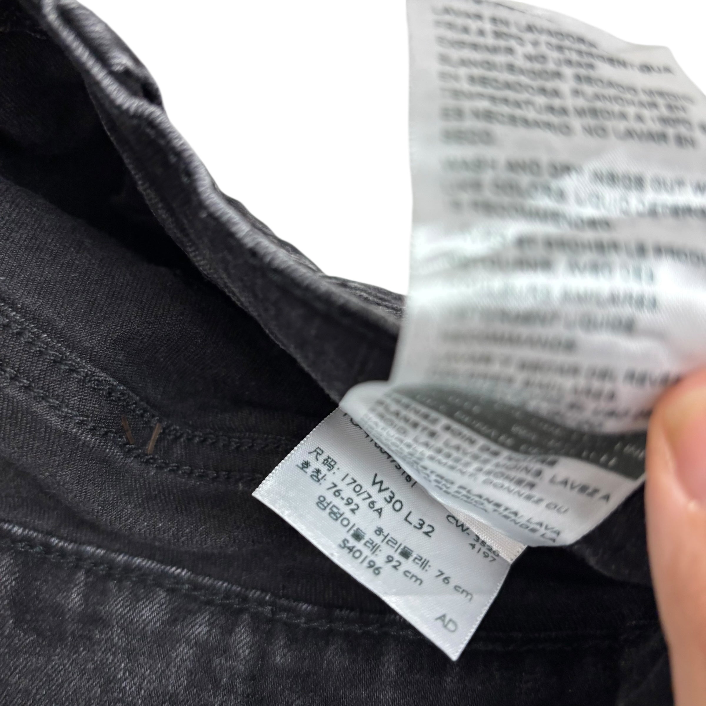 Levis Signature Jeans W30 L32 Mens Black Slim Fit Stretch Denim (E)