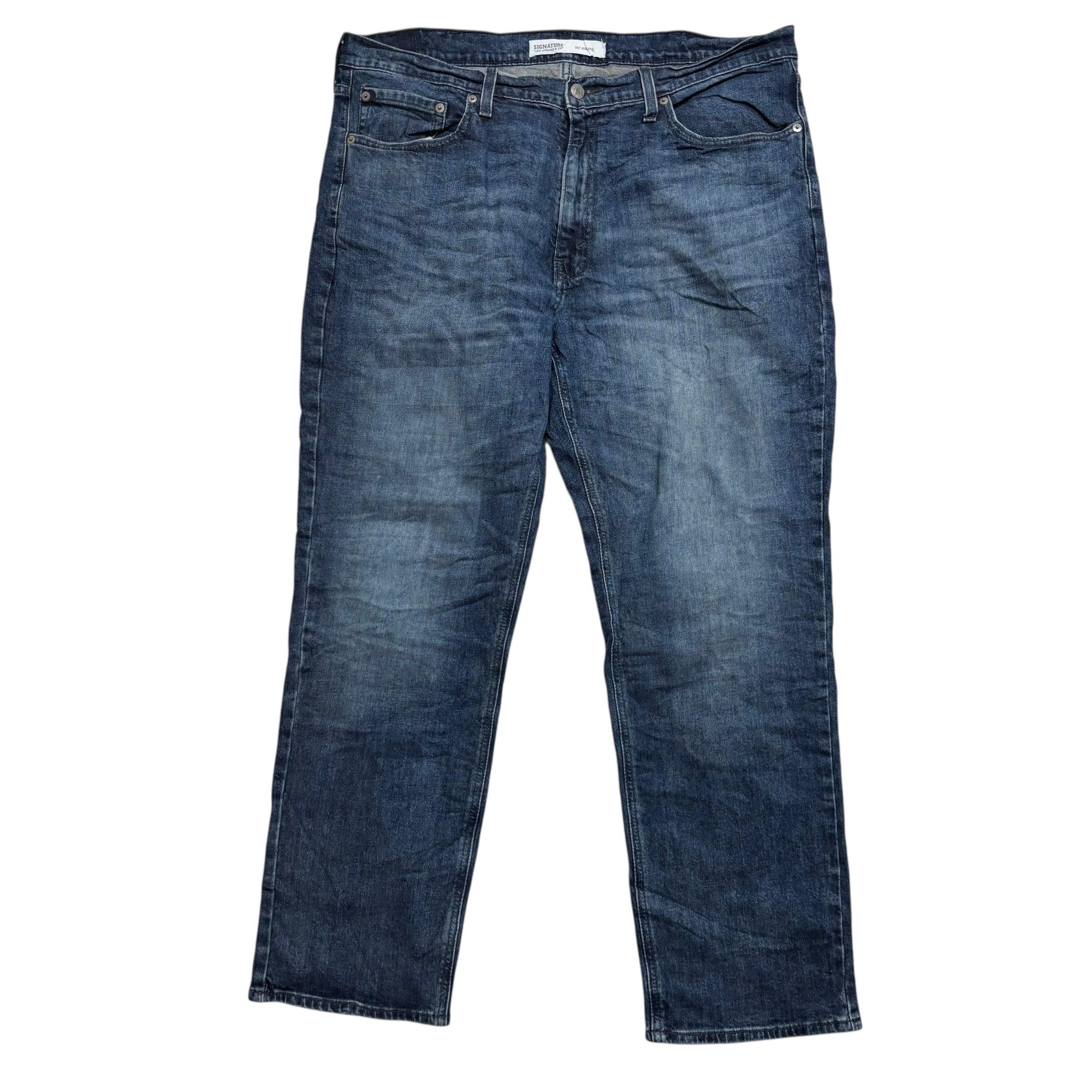 Levis Signature Jeans W38 L30 Mens Navy Blue Athletic Tapered Fit Stretch