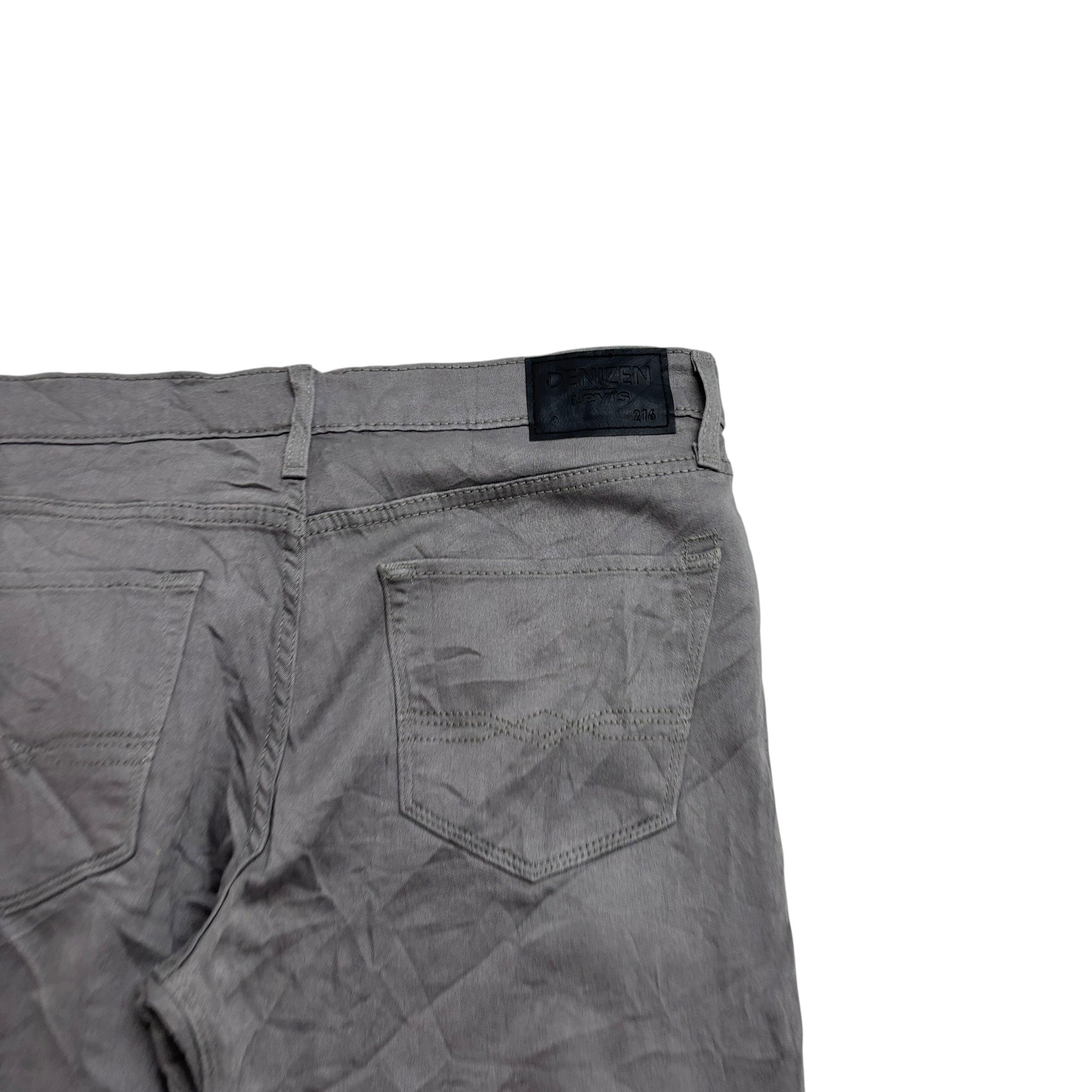 Levis Denizen Jeans W34 L30 Mens Grey Skinny Fit Stretch Denim (E)