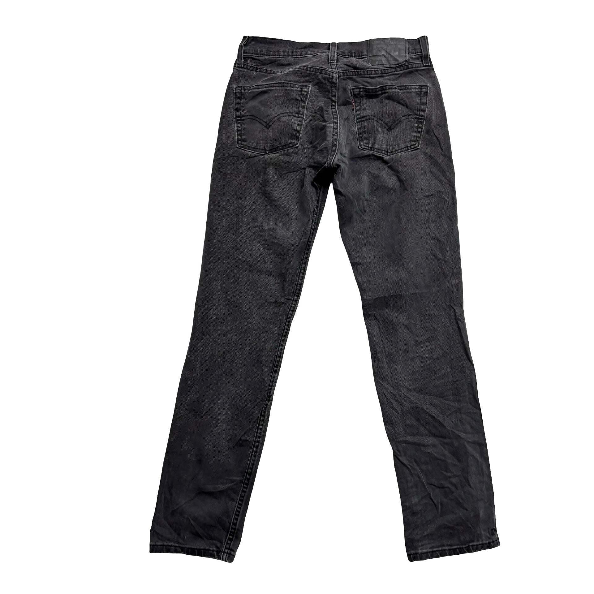 Levis 511 Jeans W29 L32 Mens Black Grey Slim Fit Stretch Denim (F)