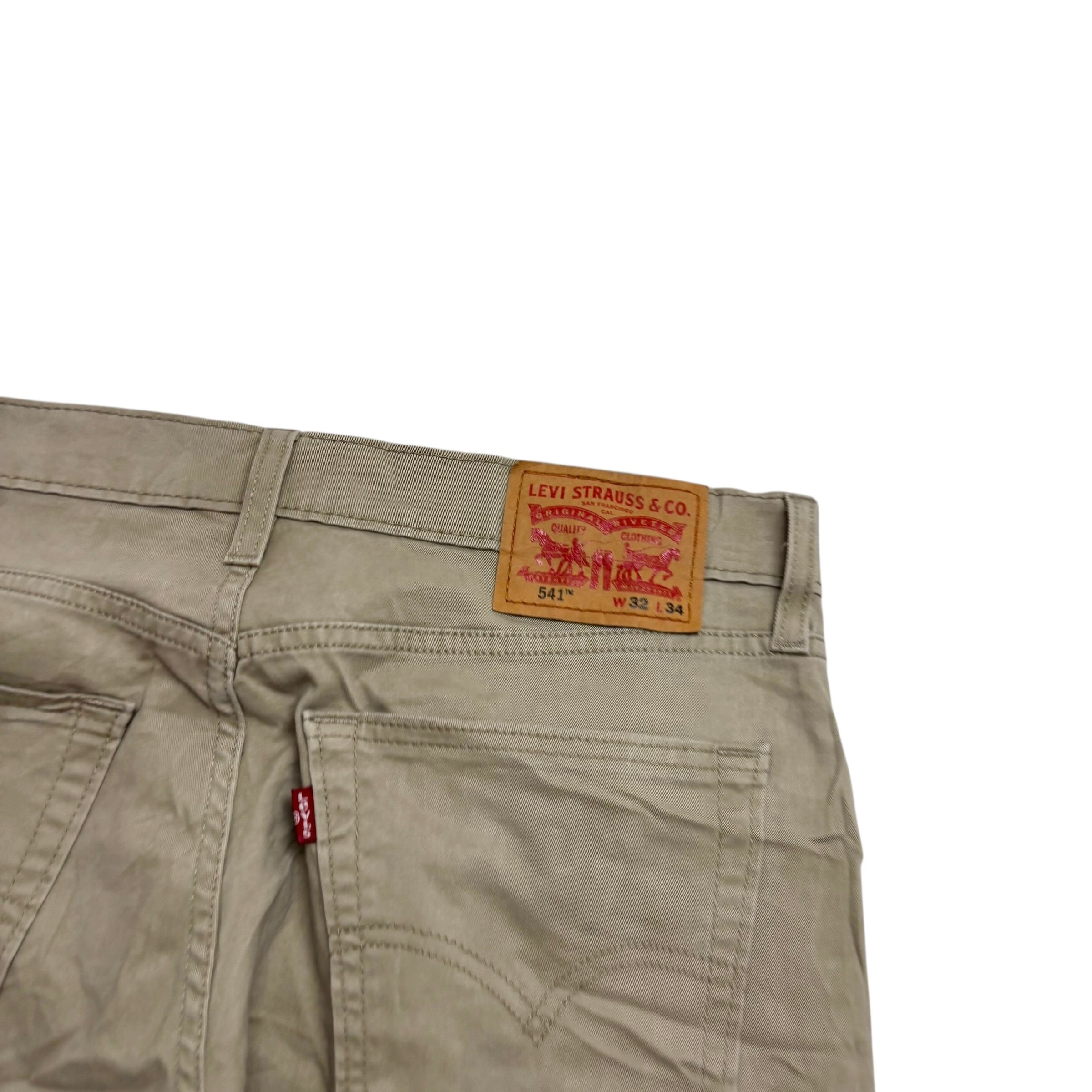 Levis 541 Trousers W32 L33 Mens Beige Athletic Tapered Fit Stretch Pants (E)
