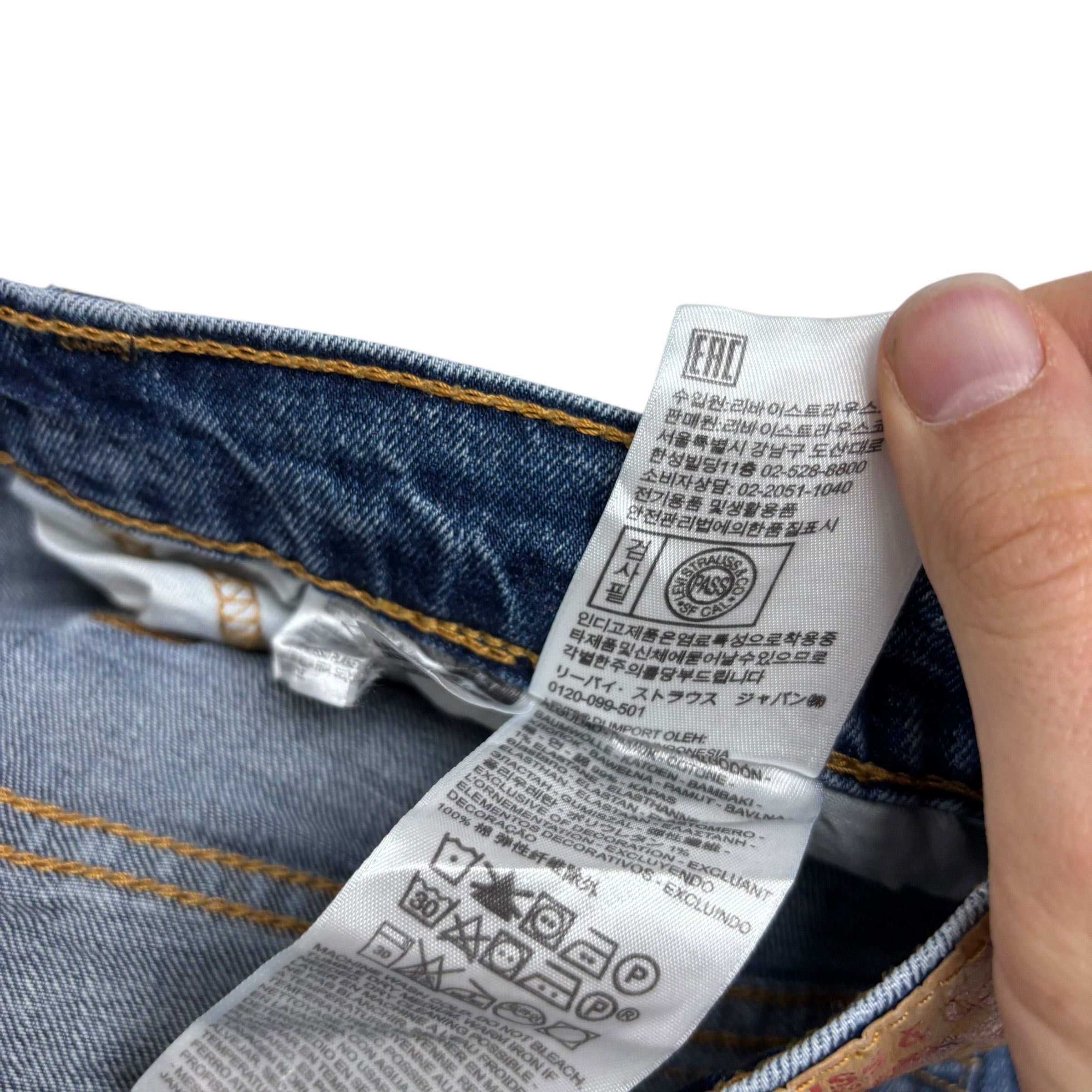 Levis 505 Jeans W36 L32 Mens Mid Blue Regular Straight Fit Stretch Denim (E)