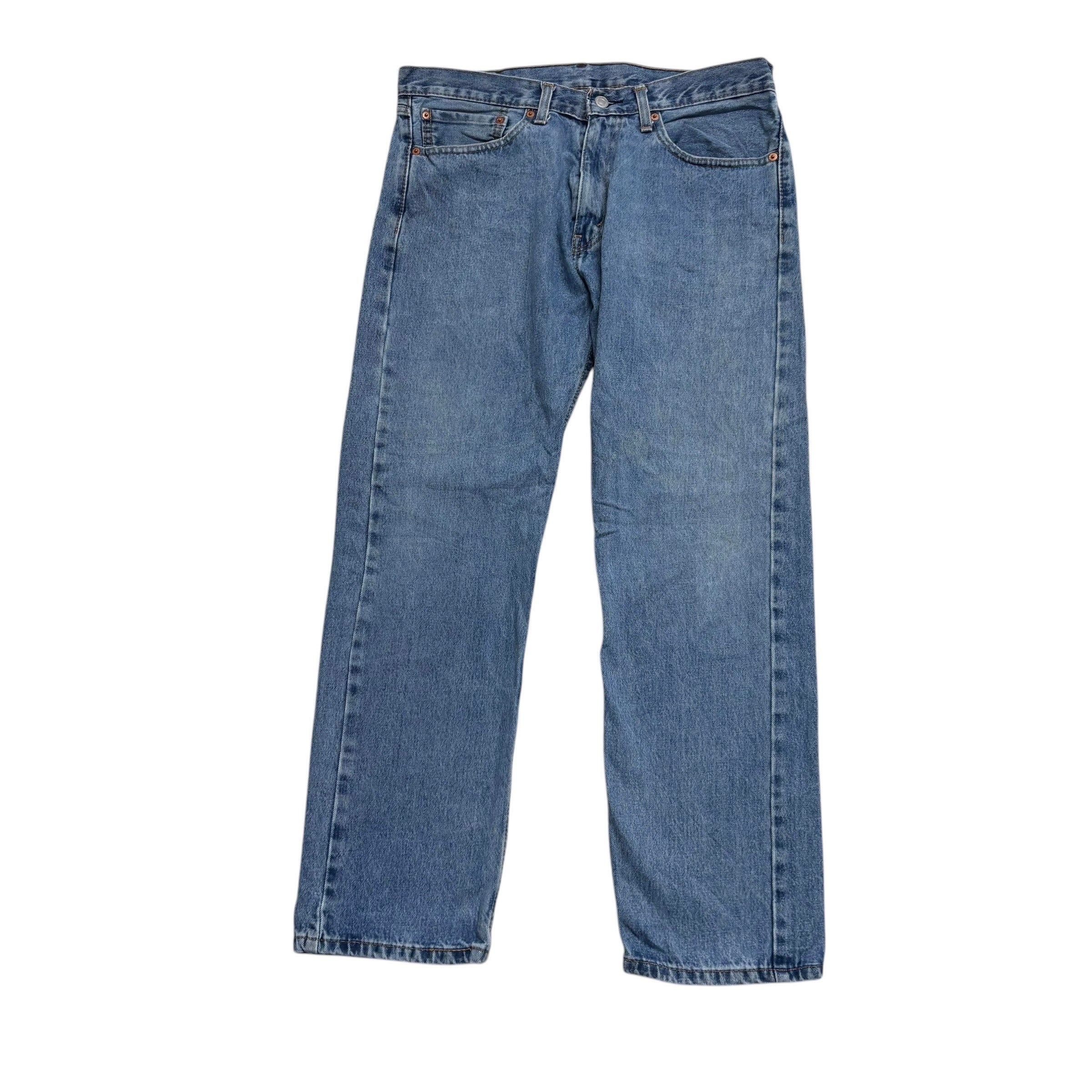Levis 505 Jeans W35 L30 Mens Light Blue Regular Straight Fit Denim