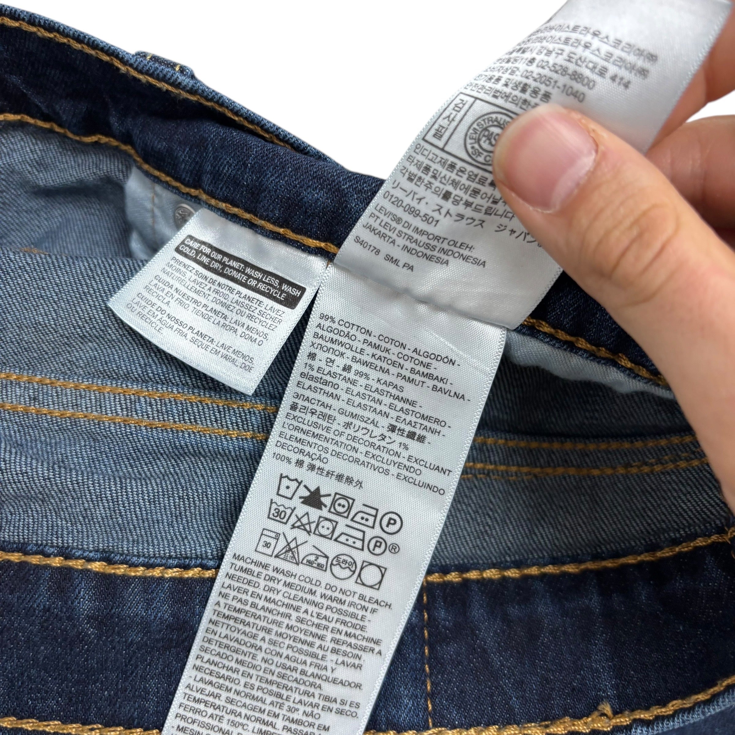 Levis 505 Jeans W38 L29 Mens Dark Blue Regular Straight Fit Stretch Denim (E)