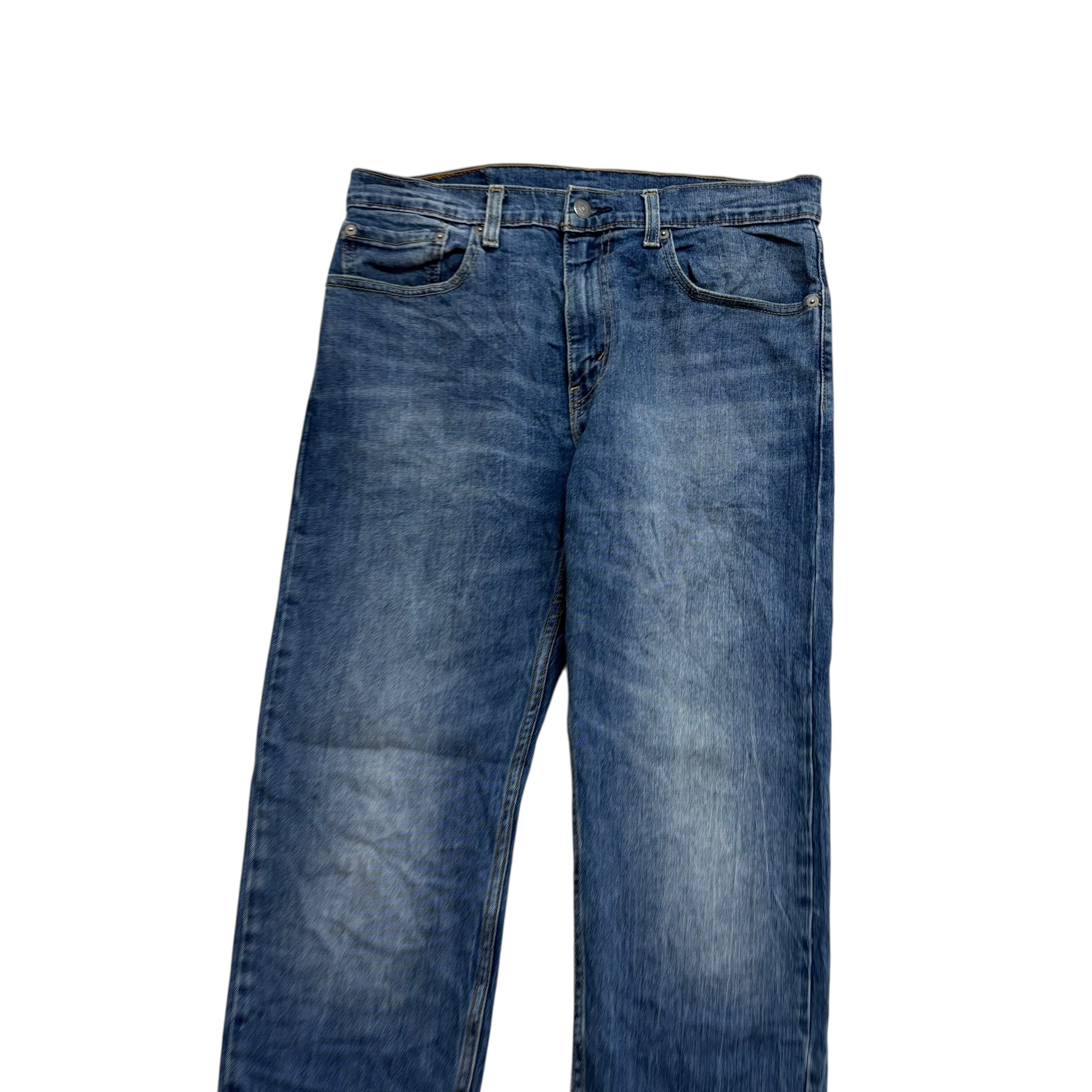 Levis 502 Jeans W32 L30 Mens Mid Blue Regular Tapered Fit Stretch Denim (E)