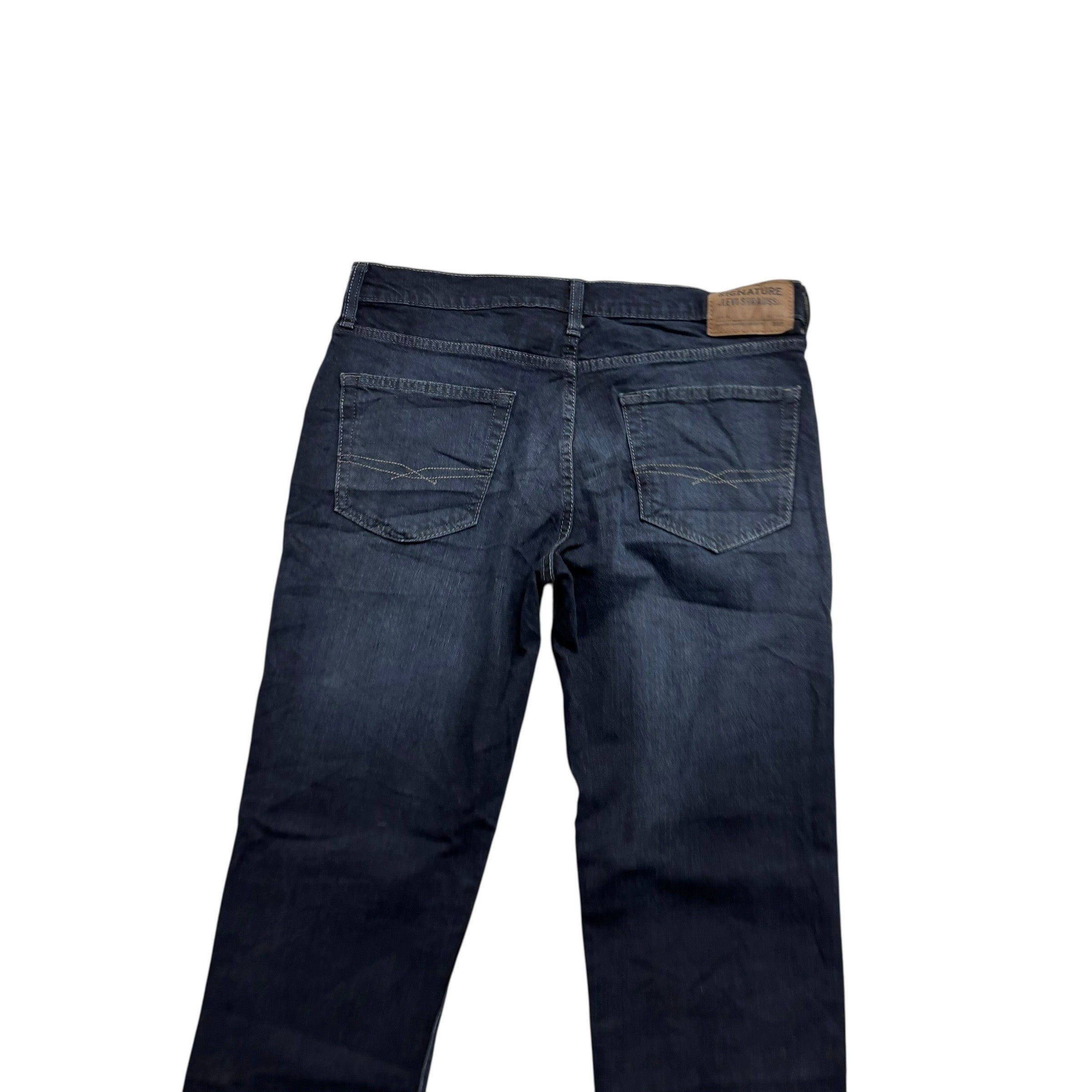 Levis Signature Jeans W33 L30 Mens Navy Blue Slim Fit Stretch Denim (E)