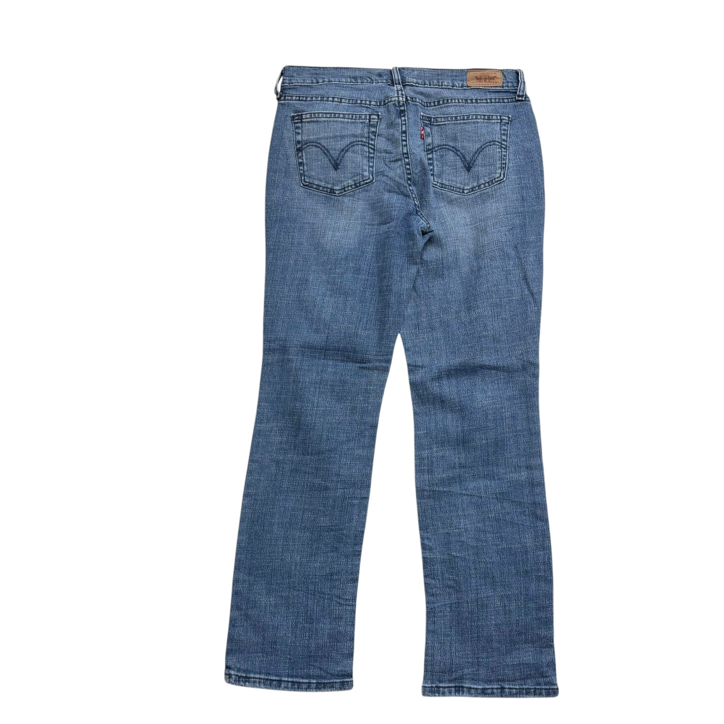 Levis 505 Jeans W30 L30 Womens Regular Straight Mid Blue Stretch Denim